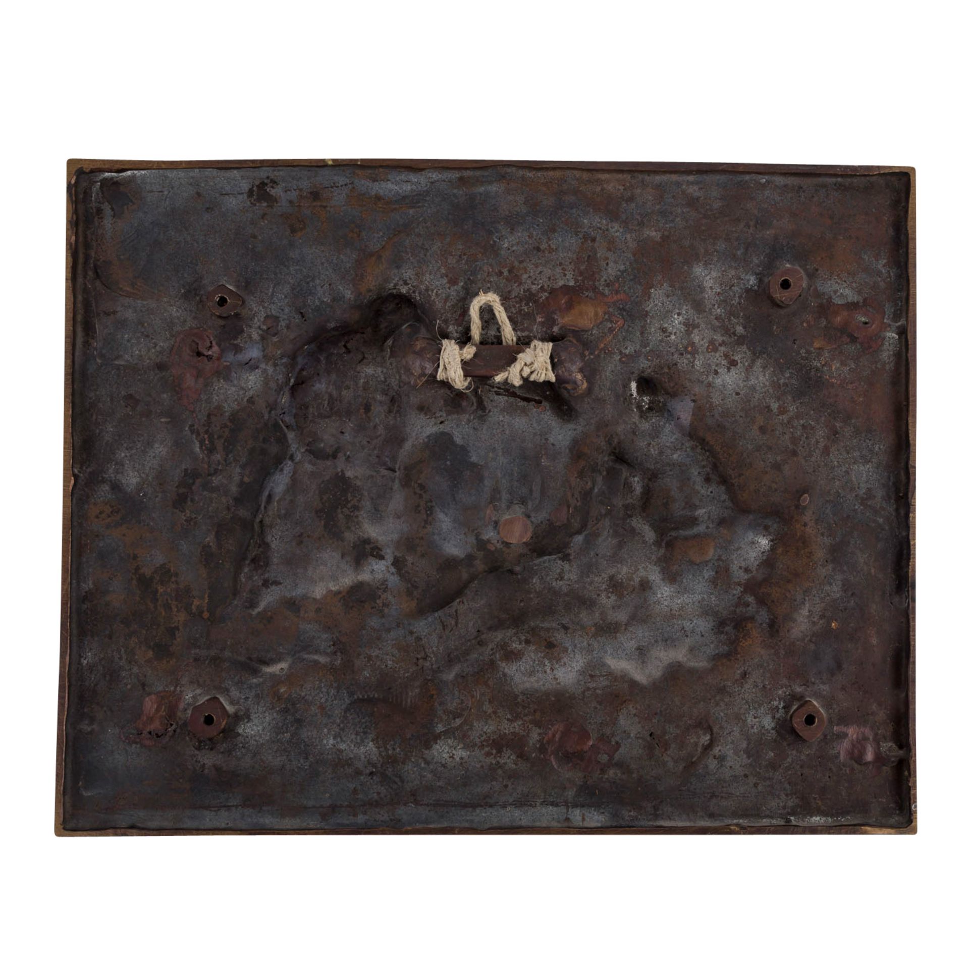FEHRLE, JACOB WILHELM (1884-1974) "Relief mit der Heiligen Familie"Bronze, im Guss monogrammiert und - Bild 3 aus 3
