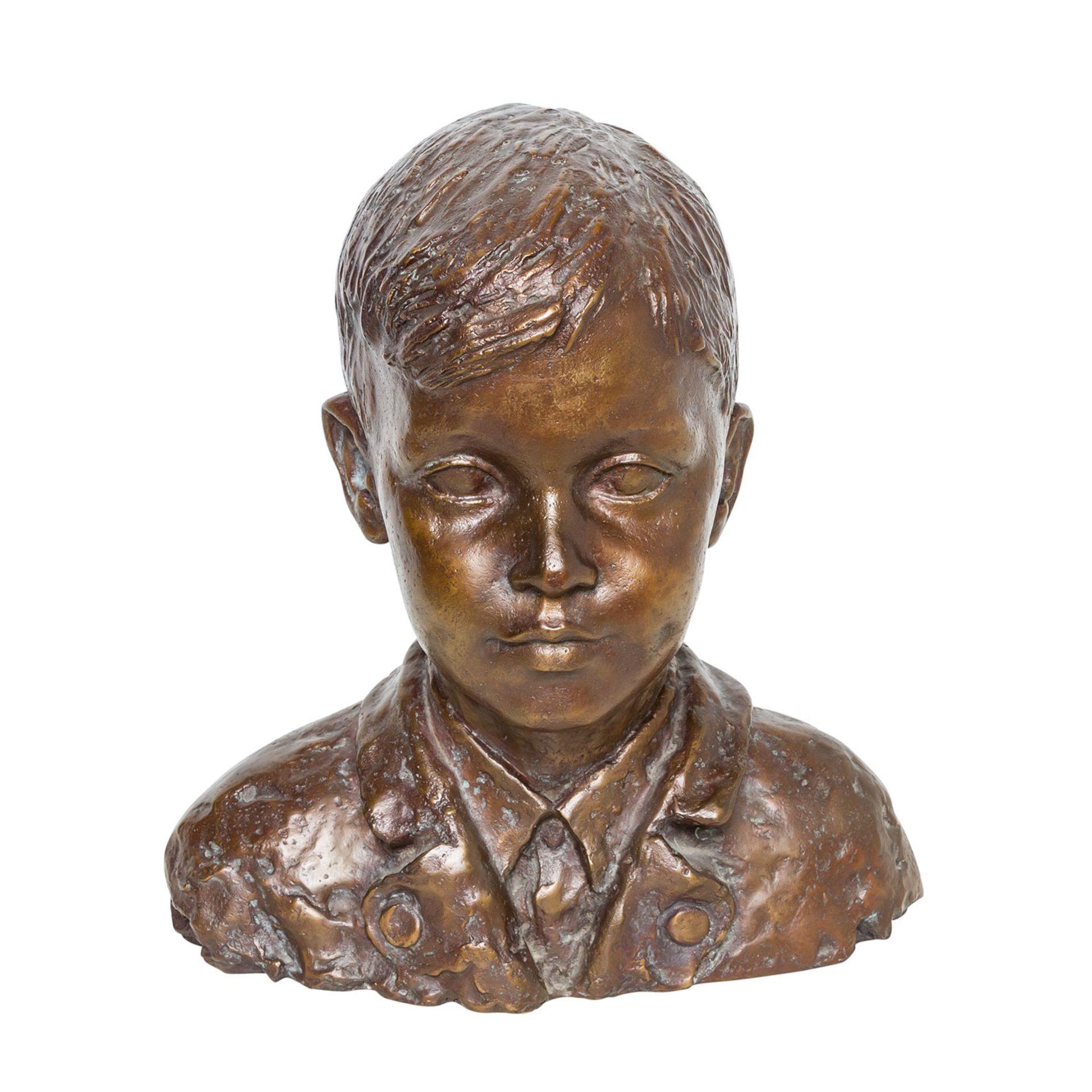 FEHRLE, JACOB WILHELM (1884-1974) "Büste eines Knaben"Bronze, monogrammiert "JWF" und datiert (19)