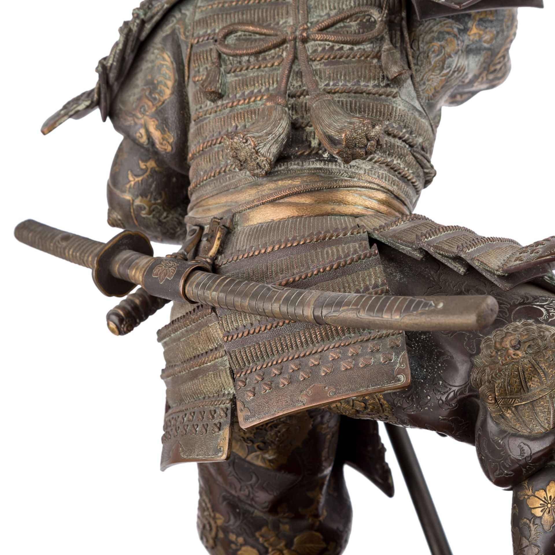 Exzellente Bronze eines Samurai. JAPAN, Meiji-Periode (1868-1912).Expressive Darstellung eines - Bild 11 aus 21