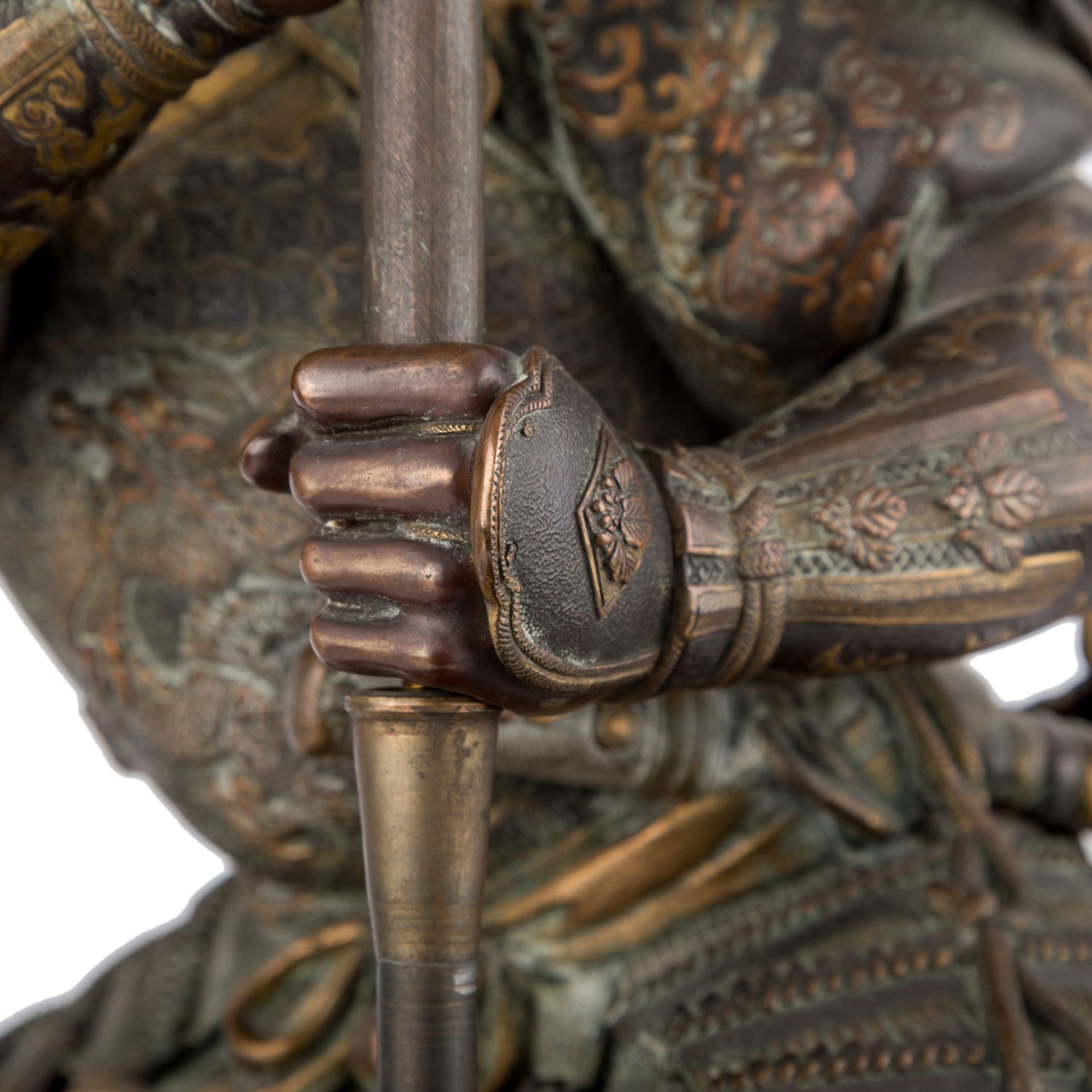 Exzellente Bronze eines Samurai. JAPAN, Meiji-Periode (1868-1912).Expressive Darstellung eines - Bild 4 aus 21
