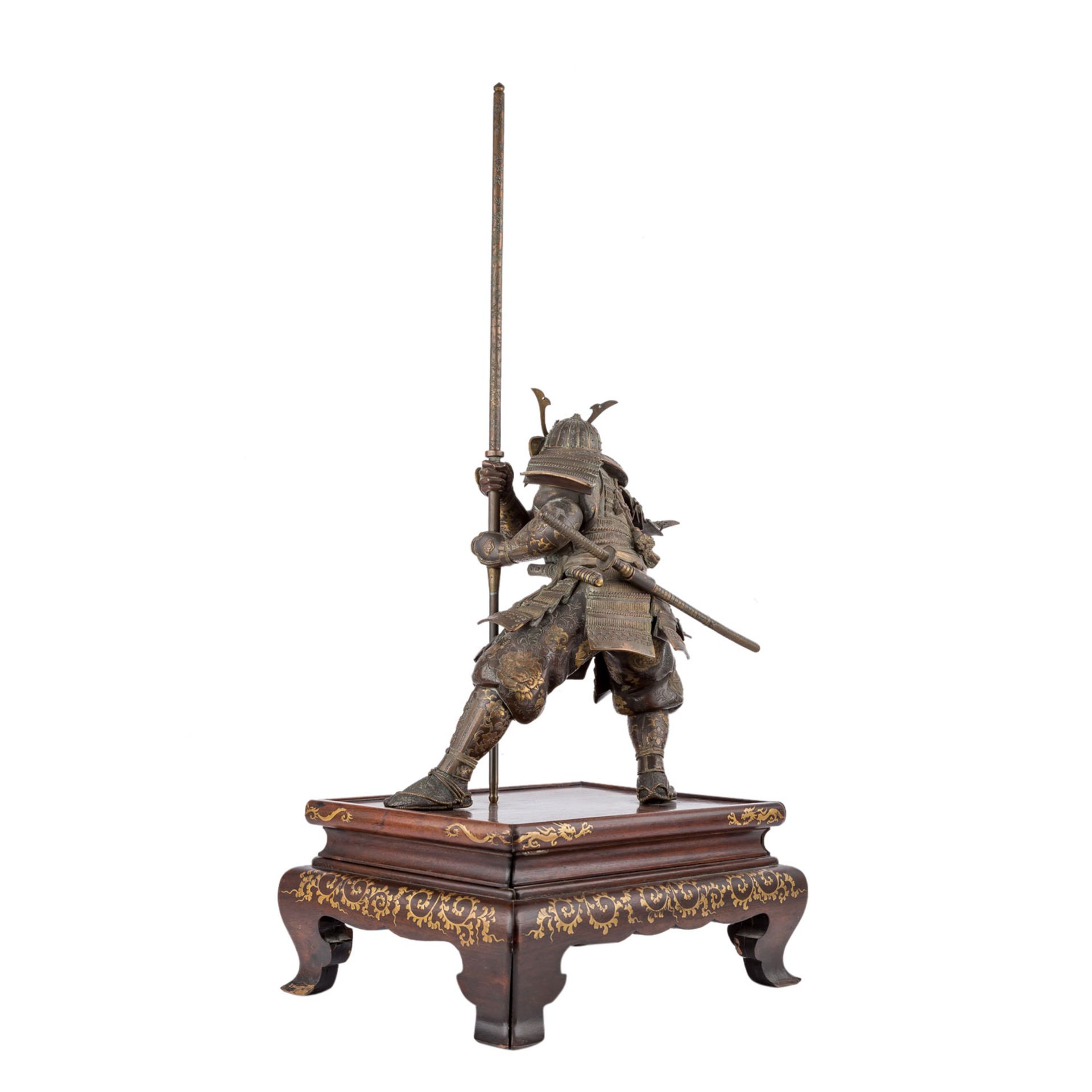 Exzellente Bronze eines Samurai. JAPAN, Meiji-Periode (1868-1912).Expressive Darstellung eines - Bild 13 aus 21