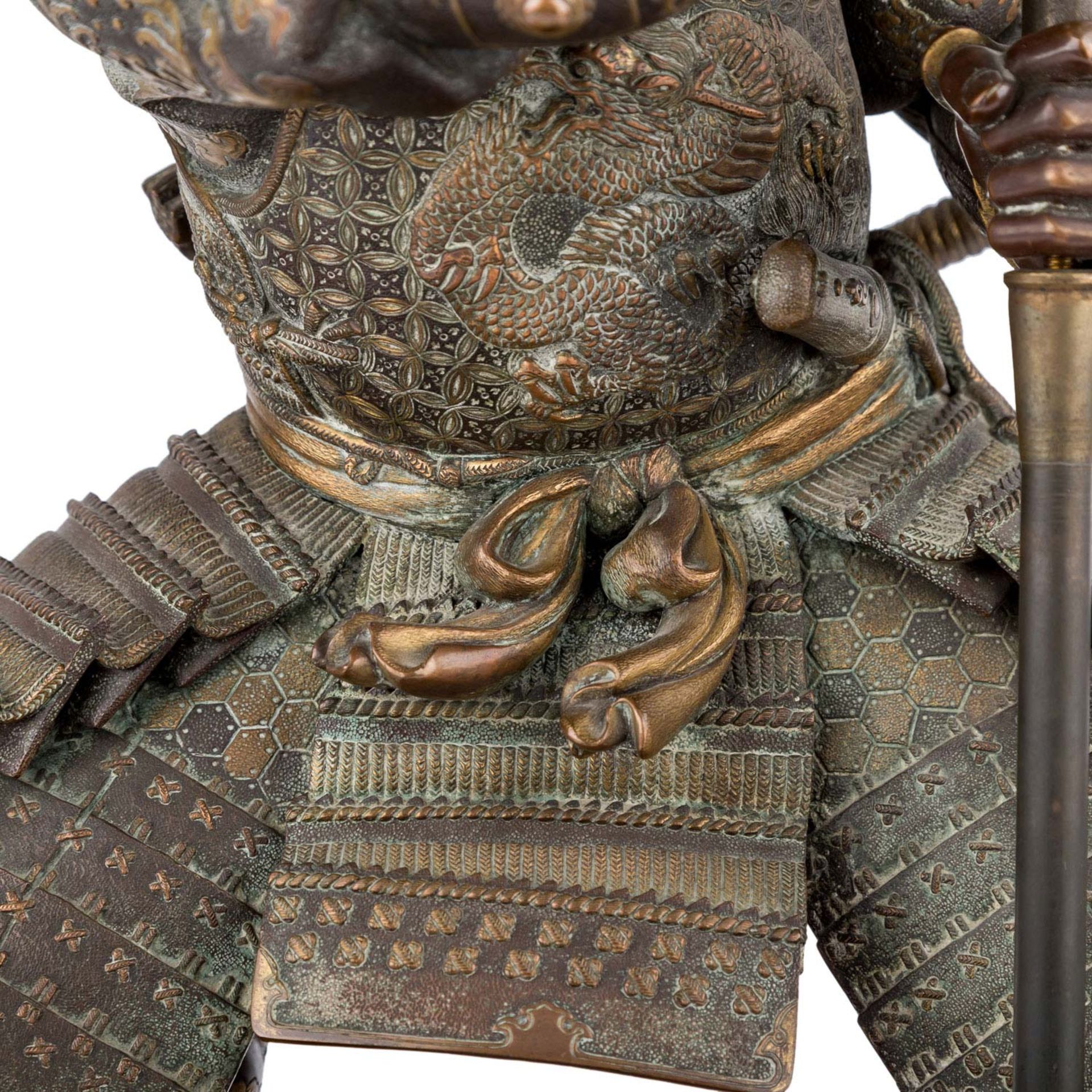 Exzellente Bronze eines Samurai. JAPAN, Meiji-Periode (1868-1912).Expressive Darstellung eines - Bild 18 aus 21