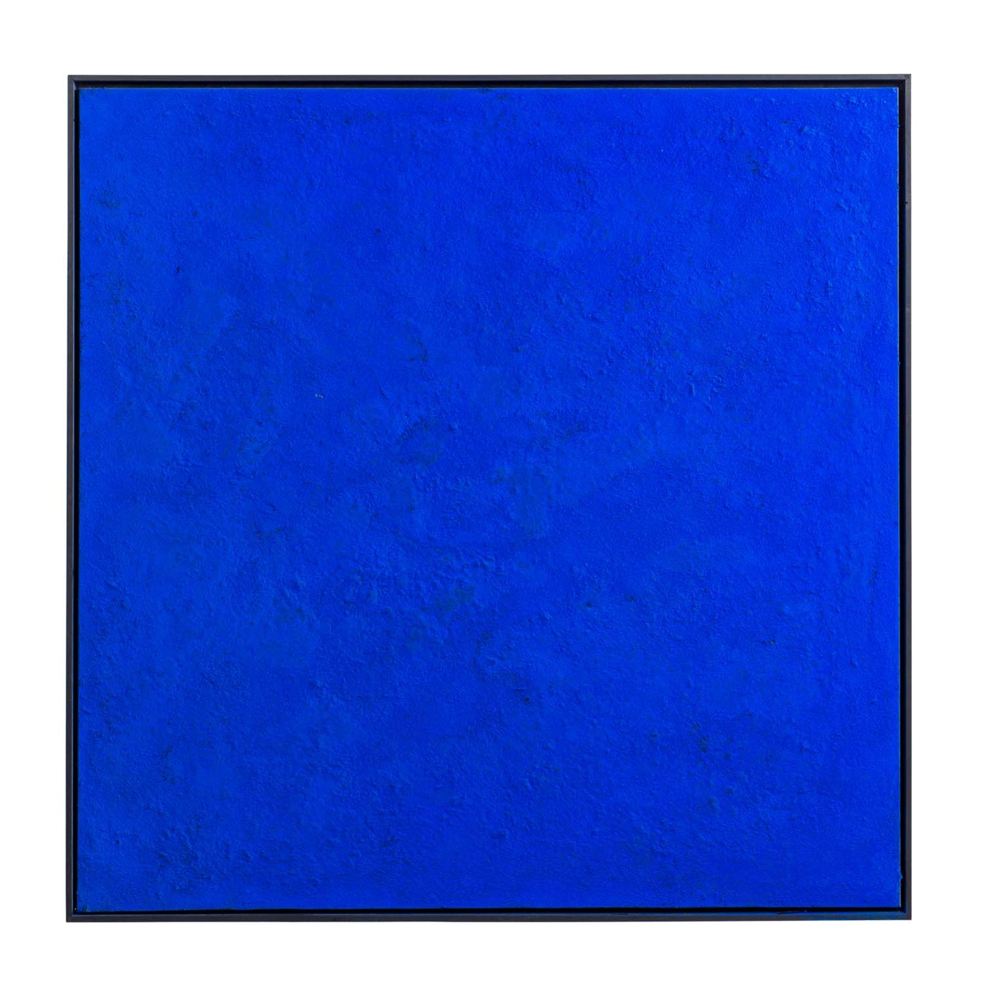 SCHLESINGER, HOLGER (Künstler 20./21. Jh), "Monochrom blau",blaue Pigmentfarbe über Ton/Leinwand,