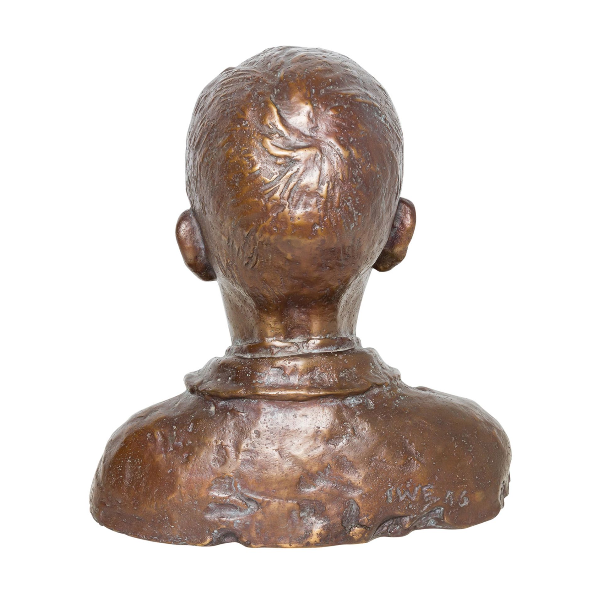 FEHRLE, JACOB WILHELM (1884-1974) "Büste eines Knaben"Bronze, monogrammiert "JWF" und datiert (19) - Bild 3 aus 6