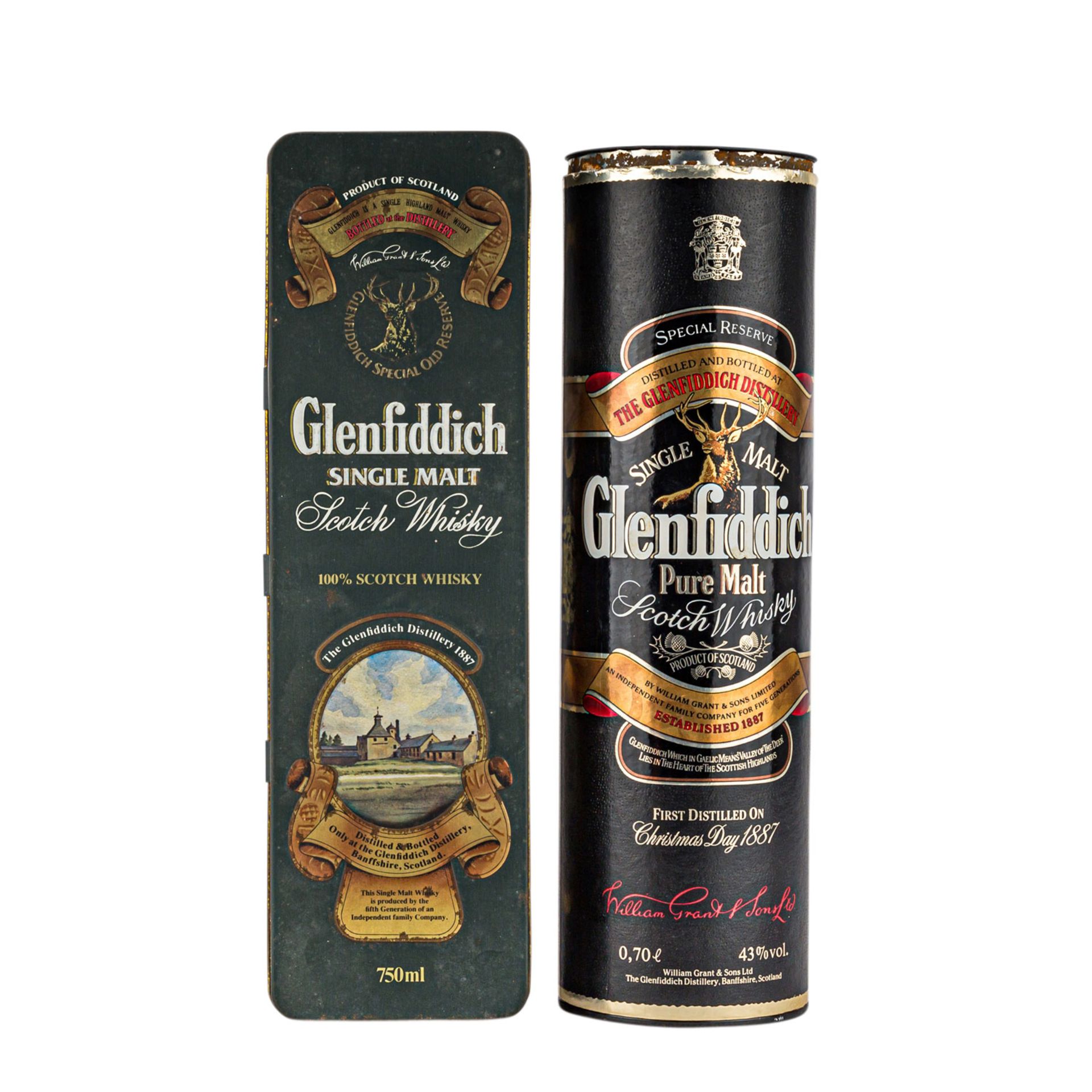 2 Flaschen Single Malt Scotch Whisky GLENFIDDICHRegion: Speyside, 43% Vol., 700 ml / 750ml,