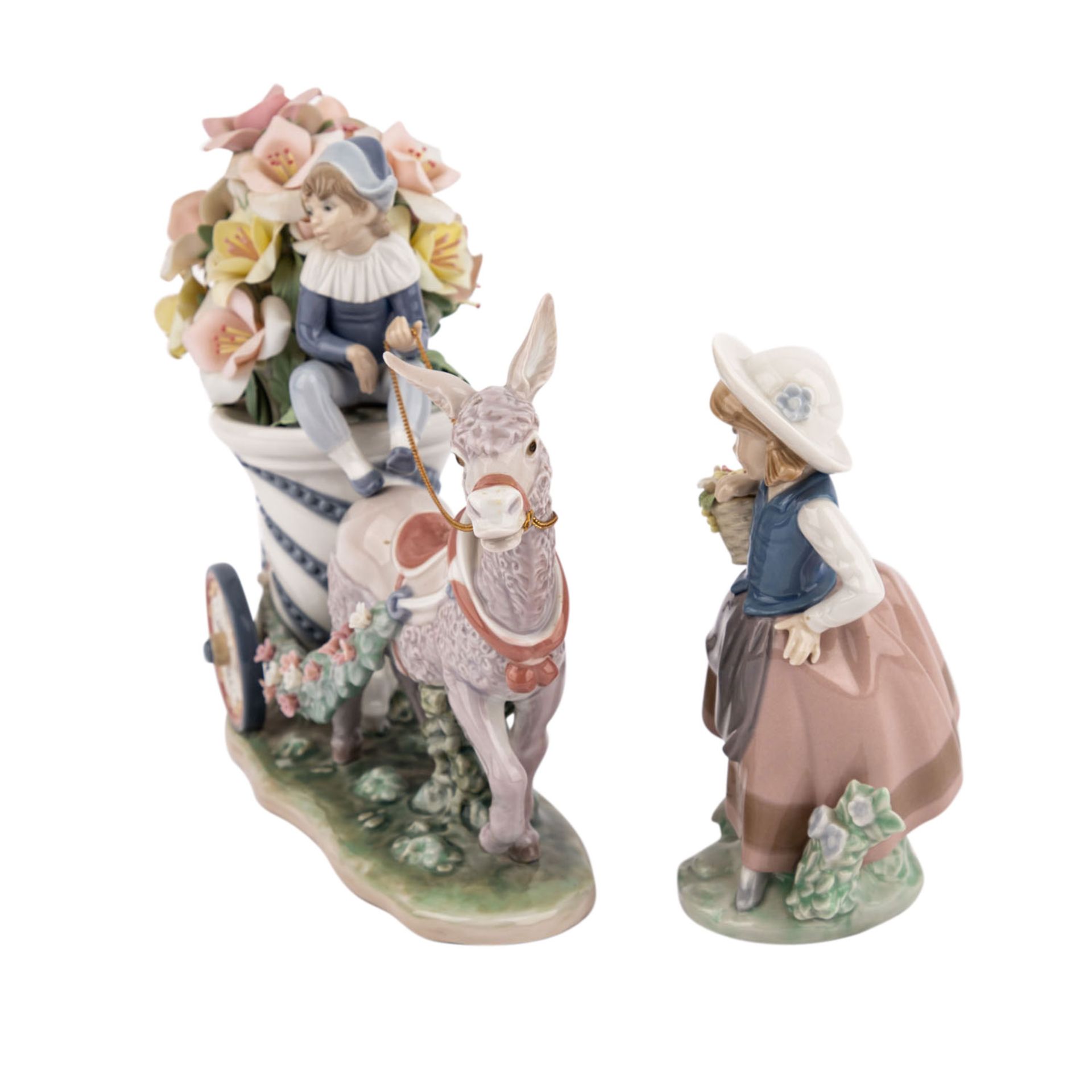 LLADRO 2 Figuren, 20. Jh..1 Figur 'Blumenmädchen', H. ca. 16,5cm, 1 Blattspitze fehlt und 1 - Bild 3 aus 6