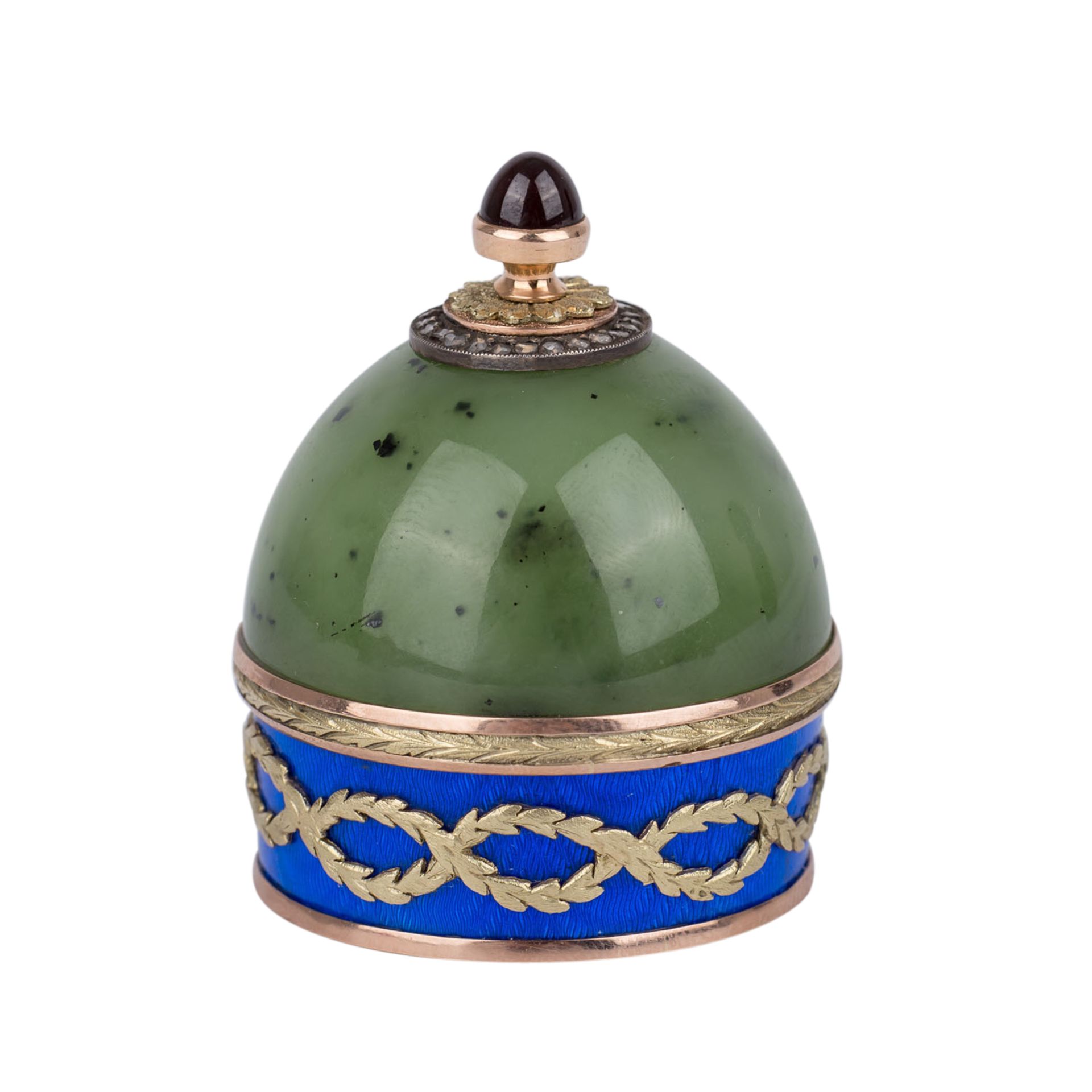 KLEINER FLAKON IM STIL VON KARL FABERGÉ2. Hälfte 20. Jh., hochwertig verarbeitet und aufwendig