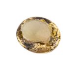 Loser Citrin, ca. 190 ct.,43 x 34 x 19 mm, leicht bestossen. Oval Schliffvariation.Losse Citrine,