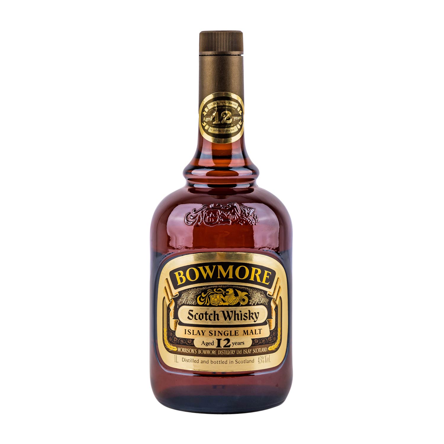 BOWMORE 12 years Pure Malt Scotch Whisky, 1990er JahreRegion: Islay, Morrison Bowmore Distillery,