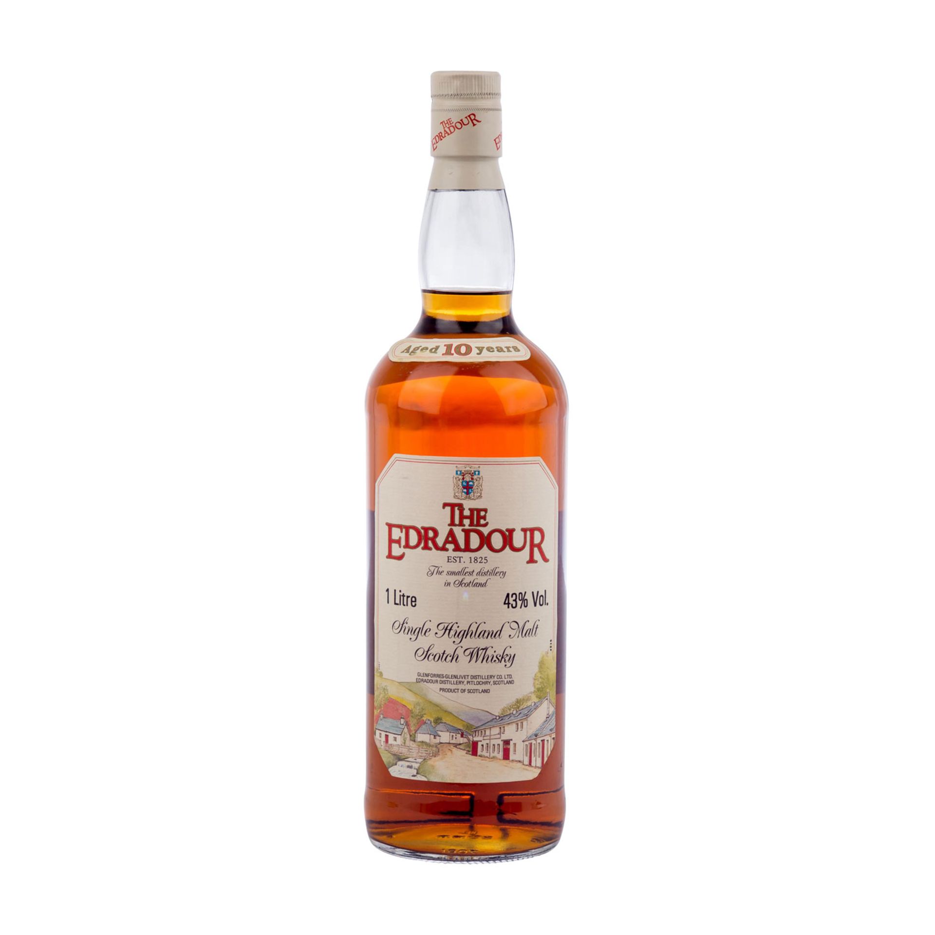 EDRADOUR 10 years Single Malt Scotch Whisky,Region: Highlands, Glenforres-Glenlivet Distillery,