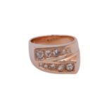Ring mit Altschliffdiamanten zus. ca. 1 ctmittlere Farbe u. Reinheit, RG 14K. RW: ca. 54. 20./21.