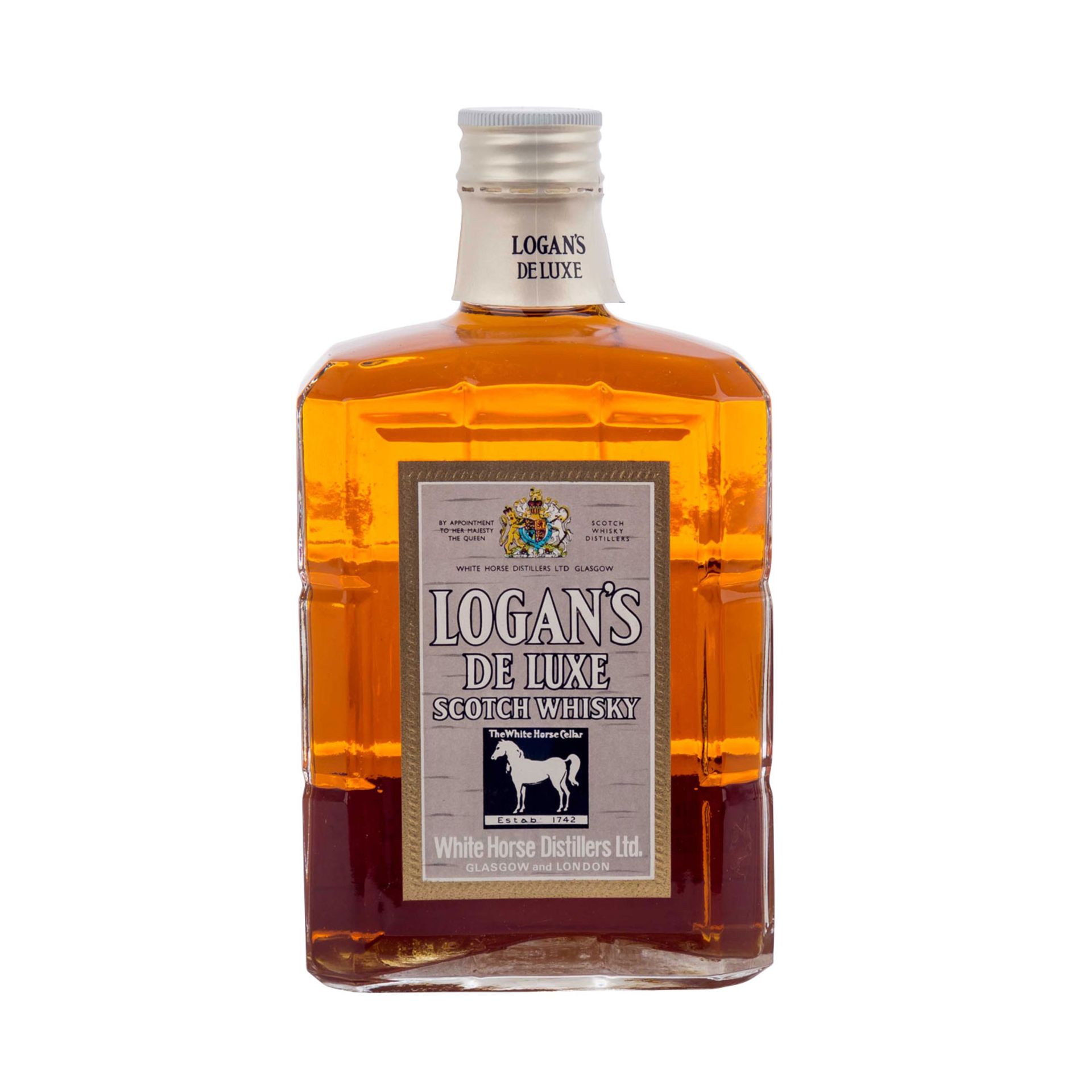 LOGAN'S DE LUXE Blended Scotch Whisky,Region: Scotland, White Horse Distillery, 1960/70er Jahre