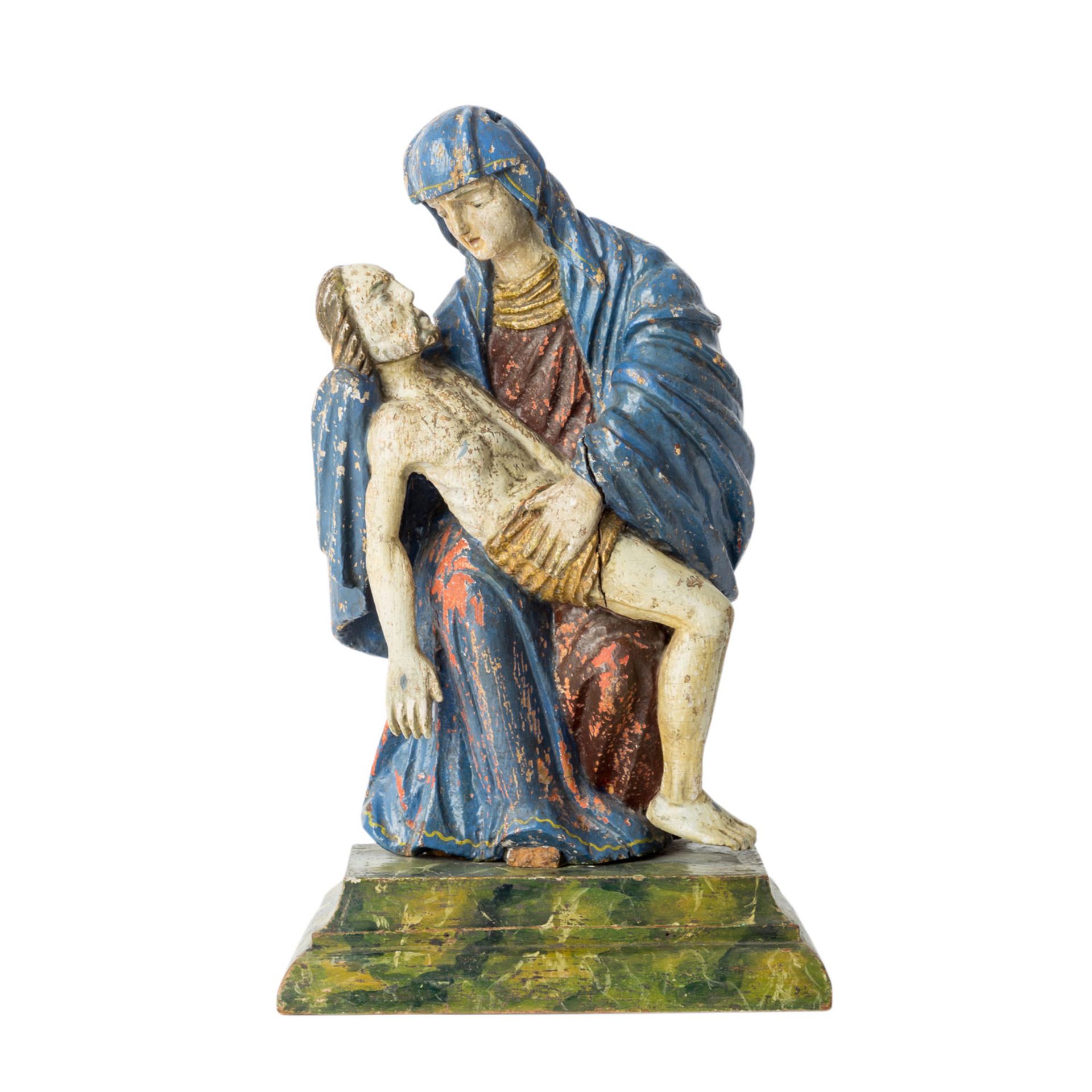 ALPENLÄNDISCHER BILDSCHNITZER 19. Jh., "Pietà",Vesperbild im gotischen Stil, Holz