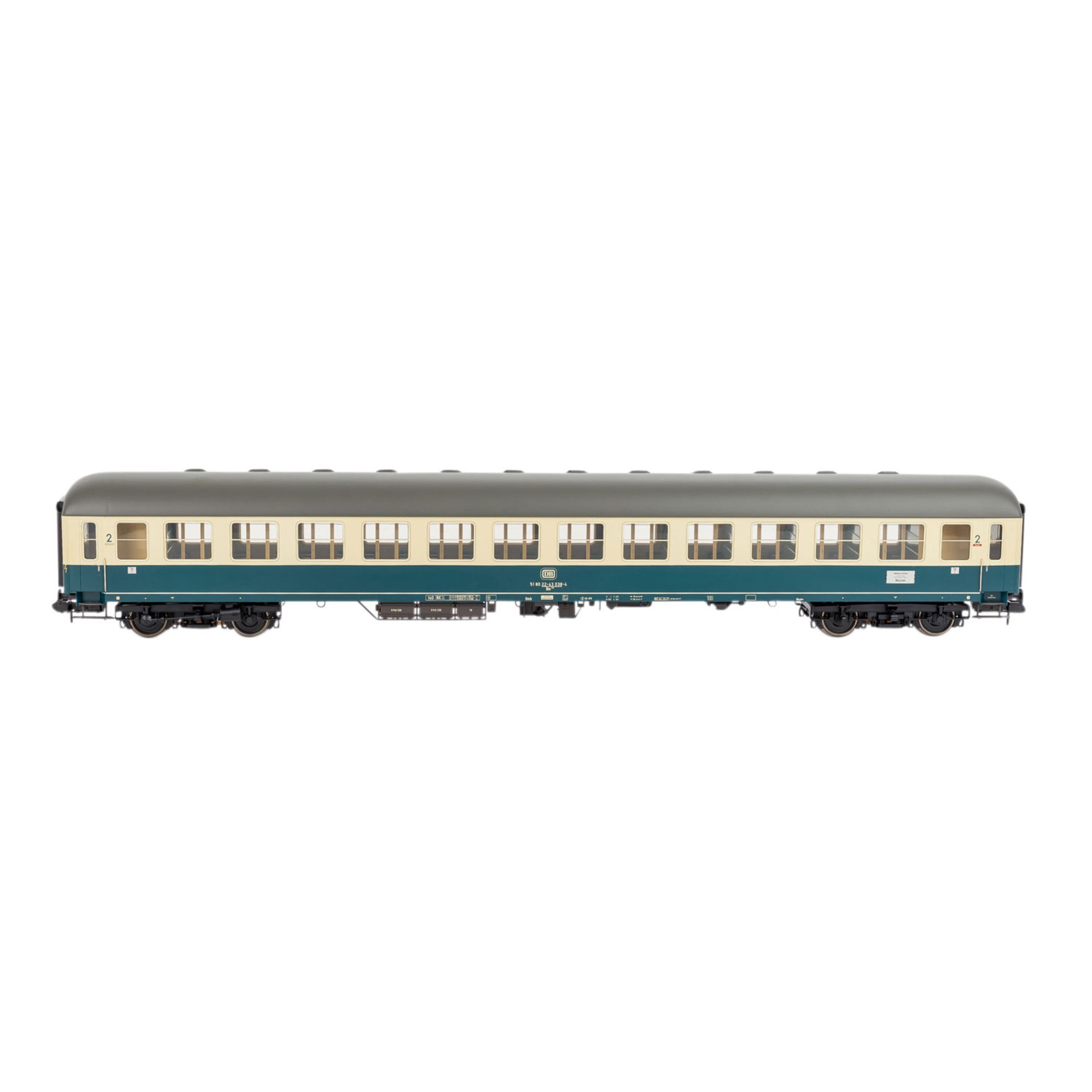 MÄRKLIN Personenwagen 2. Klasse, 58022, Spur 1,Ozeanblau-/cremefarben, Schnellzug-Personenwagen - Bild 2 aus 2