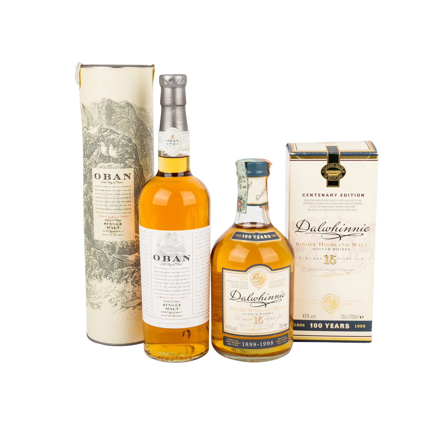 2 Flaschen Single Malt Scotch Whisky, OBAN 14 years / DALWHINNIE 15 yearsRegion: Highlands, aus - Image 2 of 4