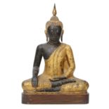 Bronze des Buddha Shakyamuni, THAILAND, 18. Jh..Ratanakosin-Stil, der Buddha ist im Meditationssitz,