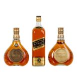 3 Flaschen Blended Scotch Whisky JOHNNIE WALKER 'Black Label' / 'Swing',43% Vol., 750 ml / 1000ml,