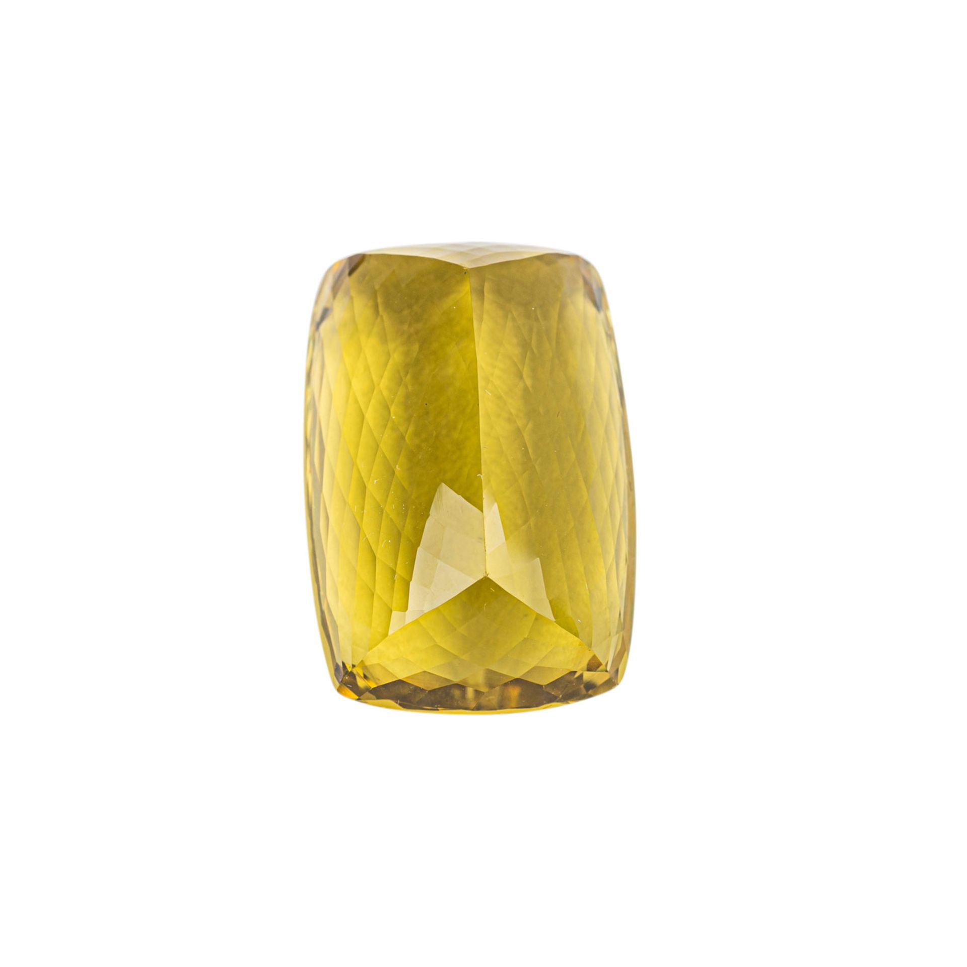 Loser Lemon Citrin, ca. 92 ct.,33 x 22 x 16 mm, Kissenschliffvariation.Loose Lemon Citrin, 92 ct. - Bild 4 aus 4