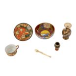 Konvolut: 5-tlg., ASIEN.1 Väschen SATSUMA/JAPAN, unterseitg gemarkt, H: 13 cm/1 Schale mit