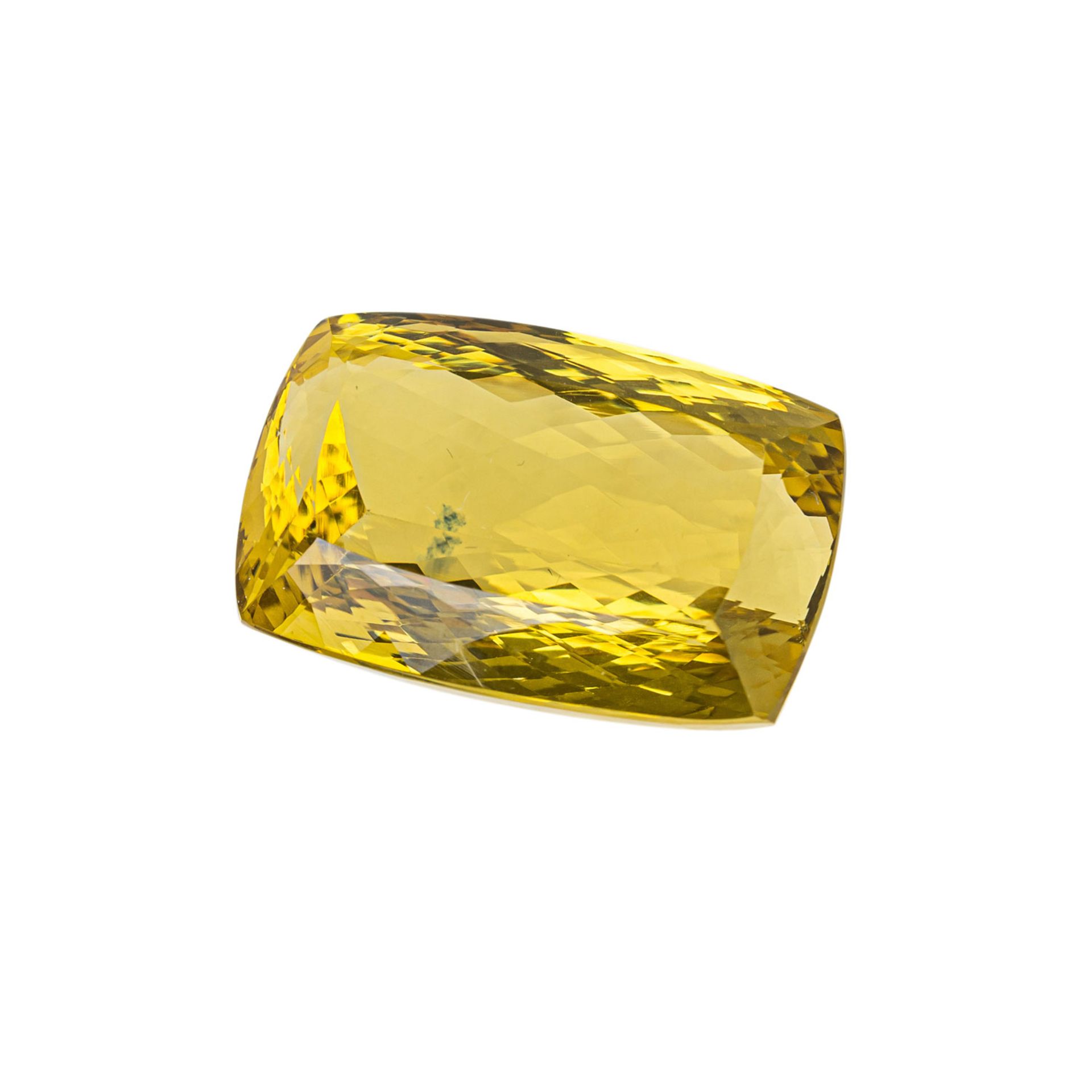 Loser Lemon Citrin, ca. 92 ct.,33 x 22 x 16 mm, Kissenschliffvariation.Loose Lemon Citrin, 92 ct.