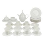 ROSENTHAL Kaffeeservice für 8-10 Personen "Zauberflöte, weiß", 20. Jh.Entwurf von Björn Wiinblad,