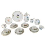 MEISSEN Kaffeeservice f. 6 Personen 'Deutsche Blume', 2. Wahl, Pfeifferzeit (1914-34) und später.