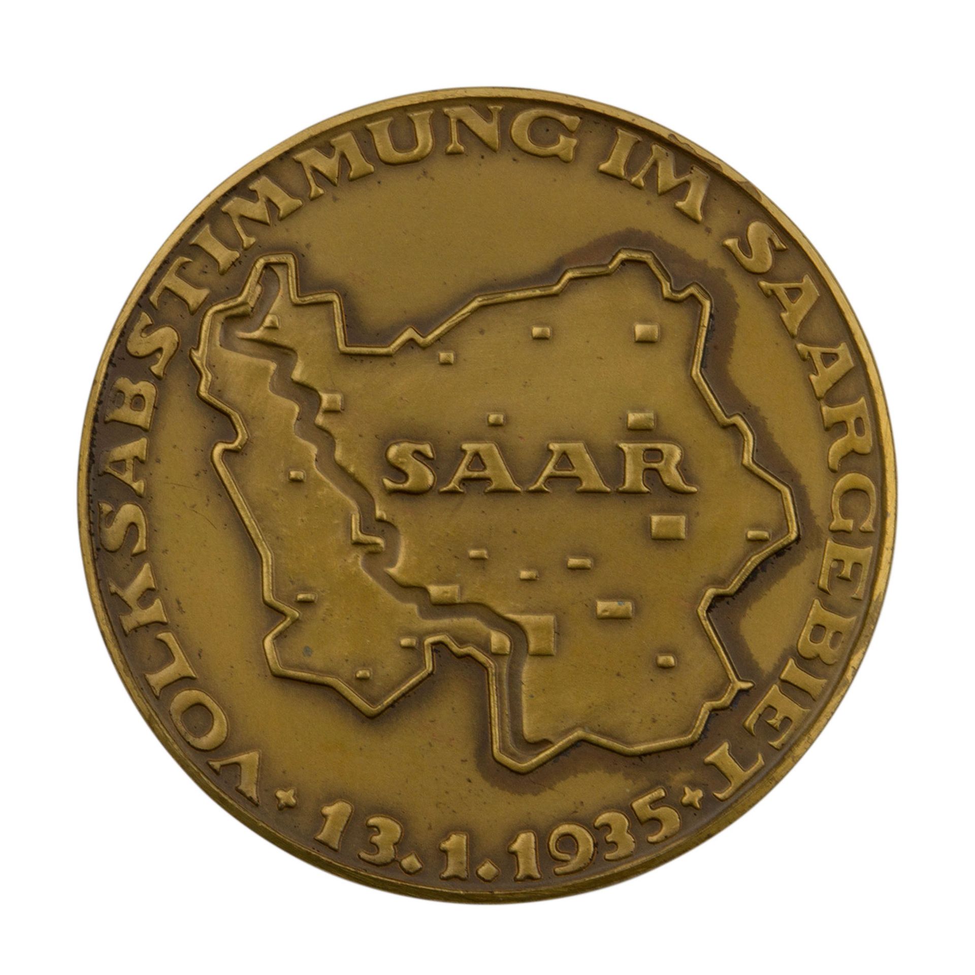 Medaille "Deutsch die Saar immerdar" imOriginaletui. Br.-Med. 1935 von F. Krischker. Volksabstimmung - Bild 3 aus 3