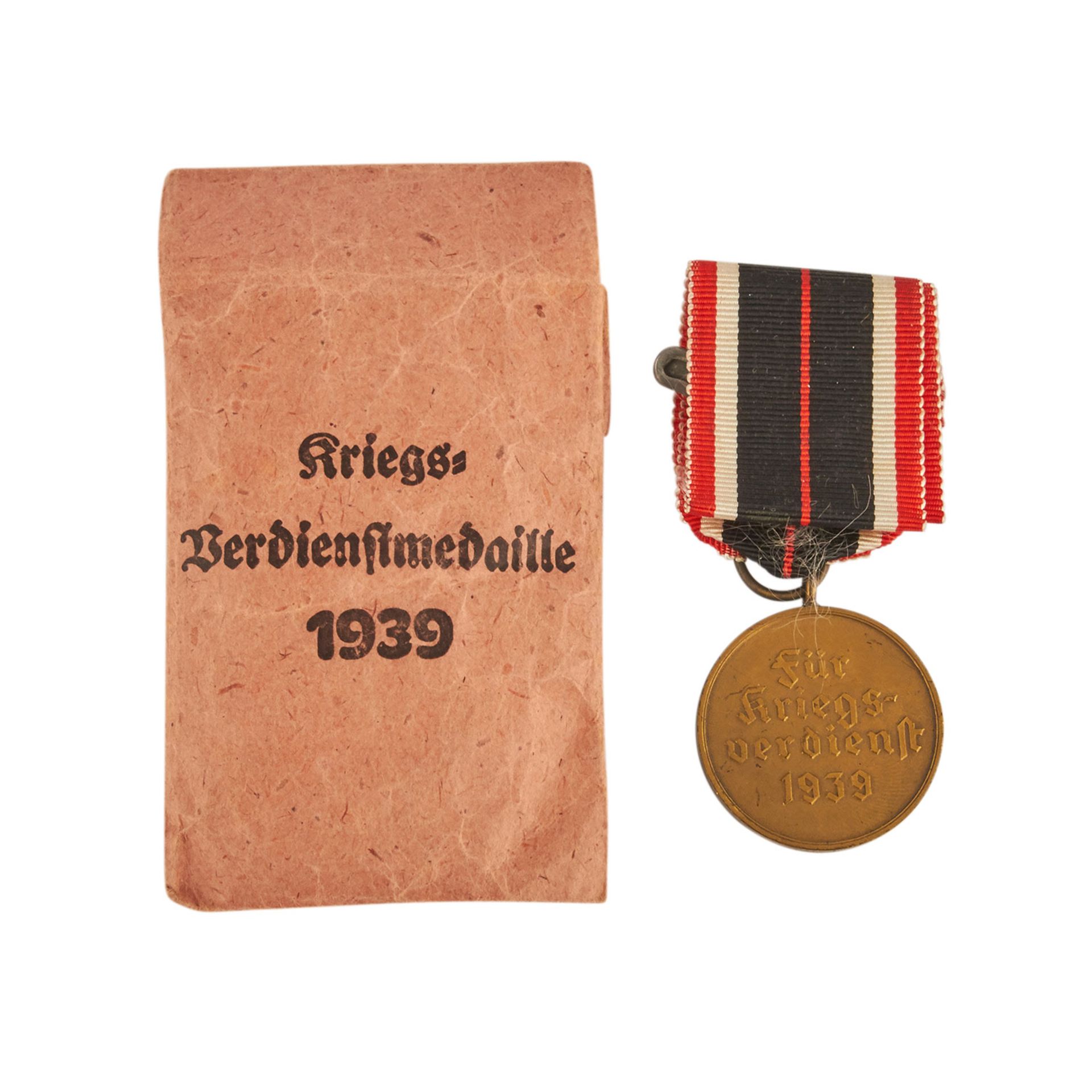 Deutsches Reich 1933-1945 - Kriegs-Verdienstmedaille1939 am Band in Verleihungstüte "Gottl. Fr. Reck - Bild 4 aus 4