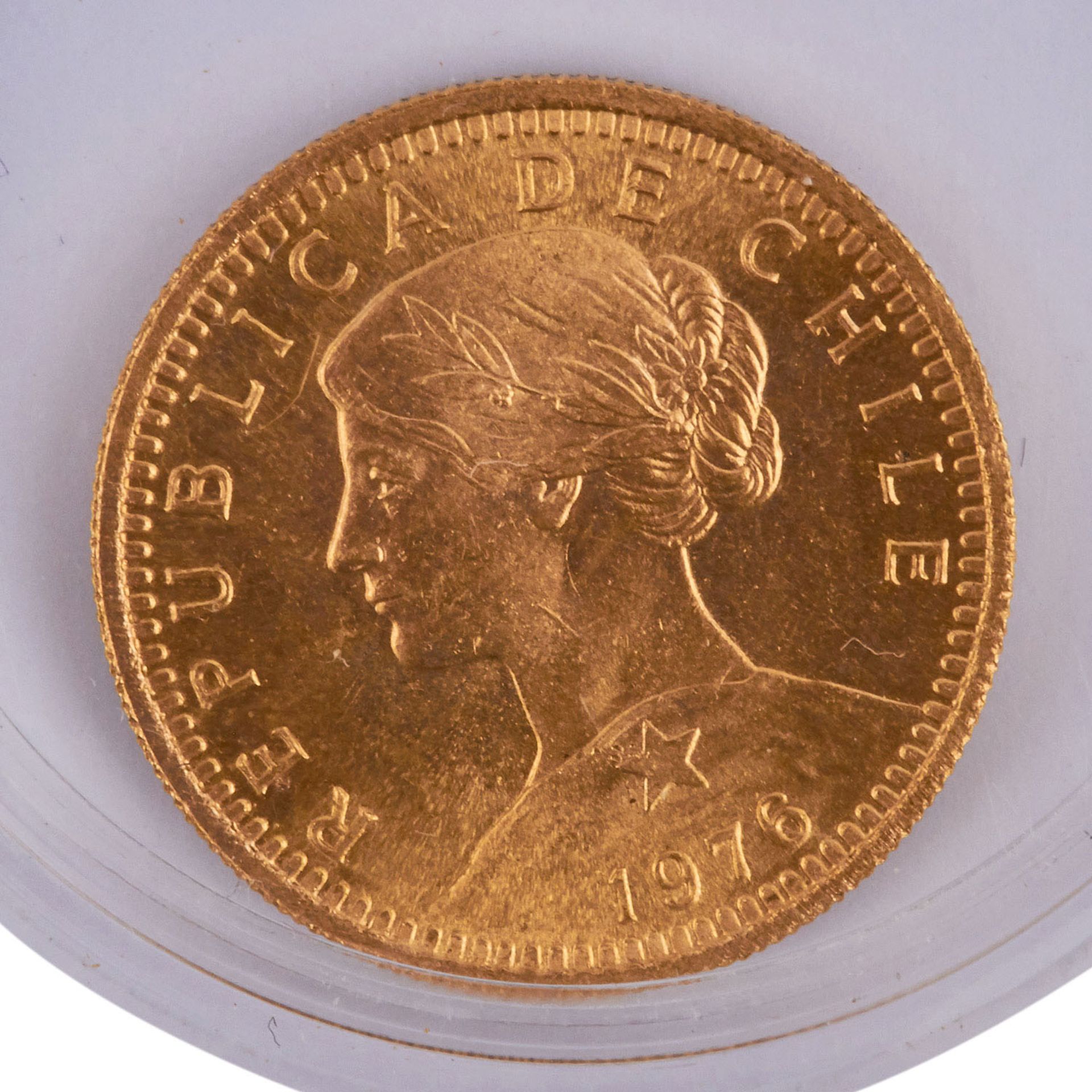 Schönes Anlagelot Chile in GOLD - bestehend aus1 x Chile - 100 Pesos 1959, ss-vz.,18,3g GOLD fein. 2 - Bild 3 aus 5