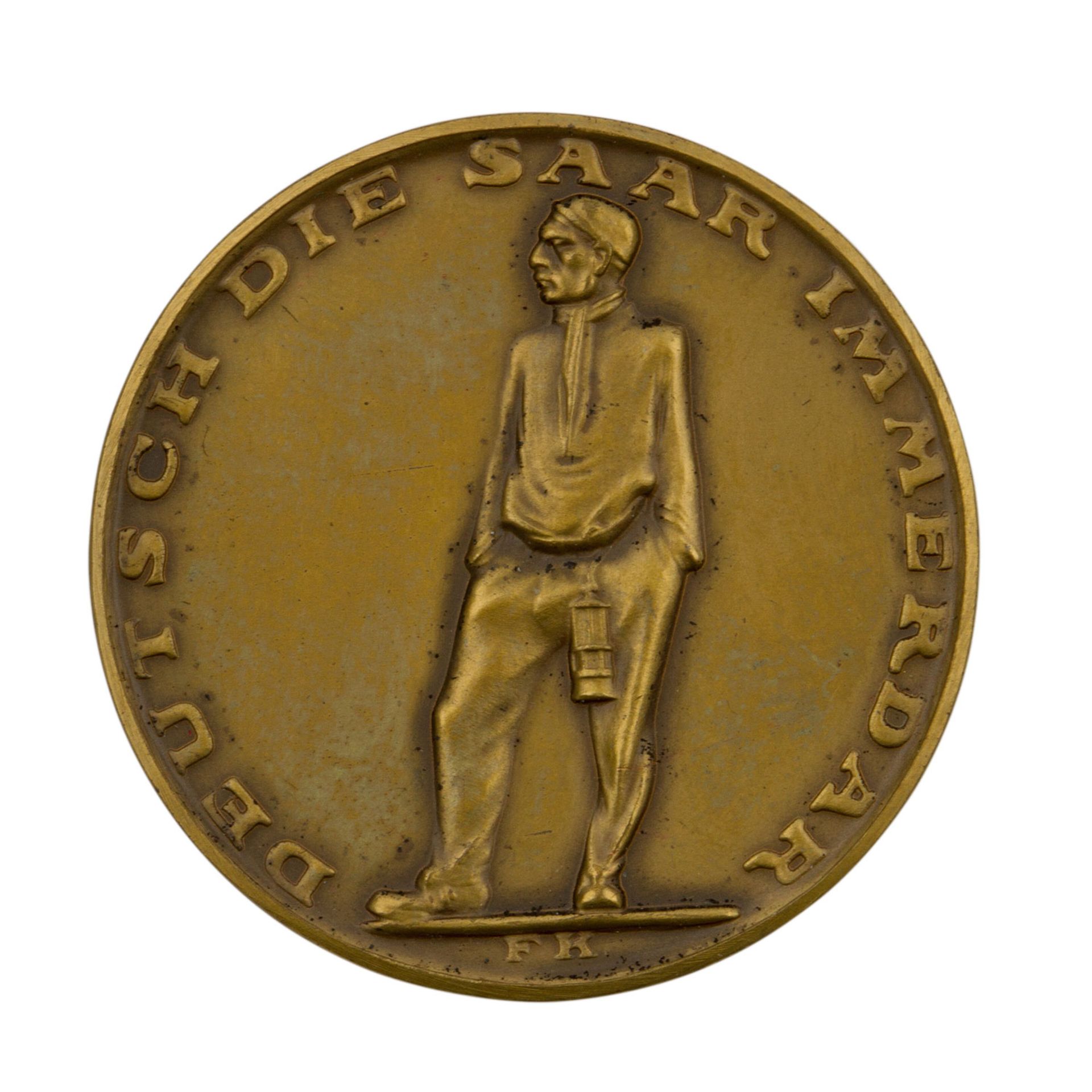 Medaille "Deutsch die Saar immerdar" imOriginaletui. Br.-Med. 1935 von F. Krischker. Volksabstimmung - Bild 2 aus 3