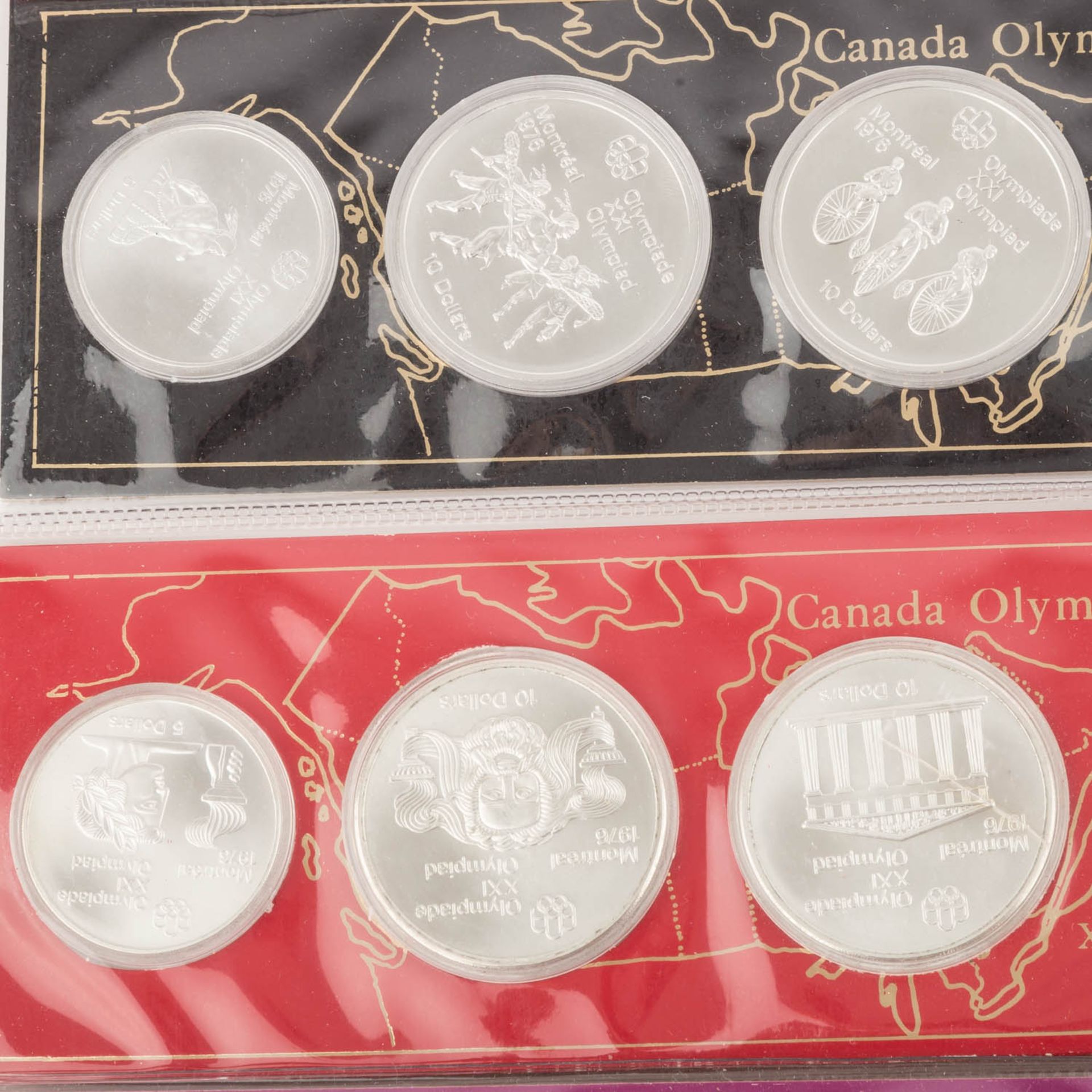 Kanada - Olympiade Montreal 1976 in st,10 x Olympic Coin Set á 2 x 10 Dollars und 2 x 5 Dollars, - Bild 3 aus 3