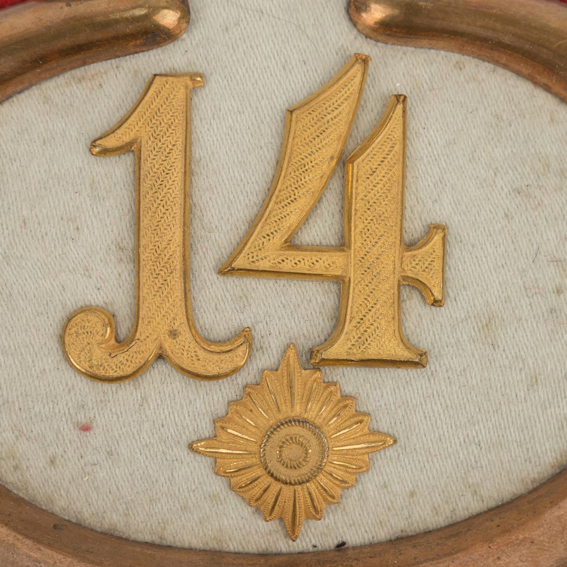 2 Paar Epauletten im Kartonwohl eines Oberleutnants eines Infanterie Regiments "14", deutliche - Bild 6 aus 7