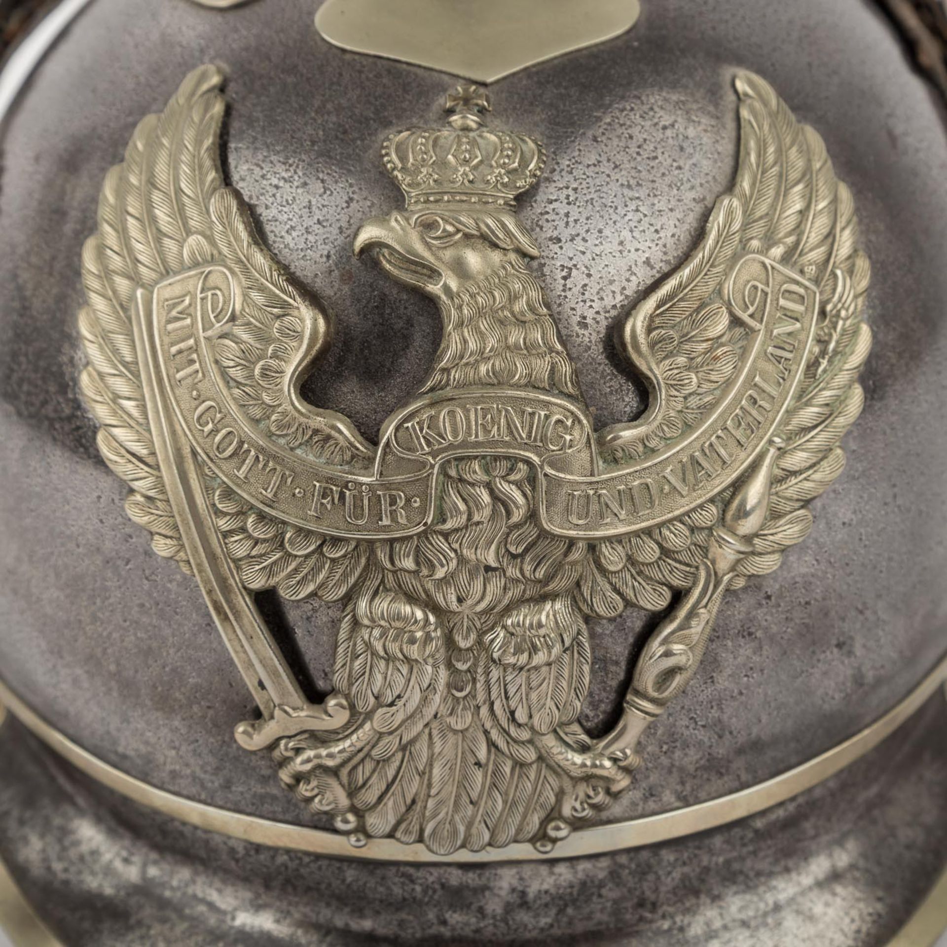 Preussen - Pickelhaube Dragoner,"Jamaschke 1913", Innenetikett "Unteroffizier Schulze - Ers. Bat. - Bild 6 aus 7