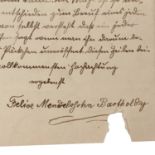 FELIX MENDELSSOHN BARTHOLDY (1809-1847) – Abschrift eines als verschollengeltenden Briefes des