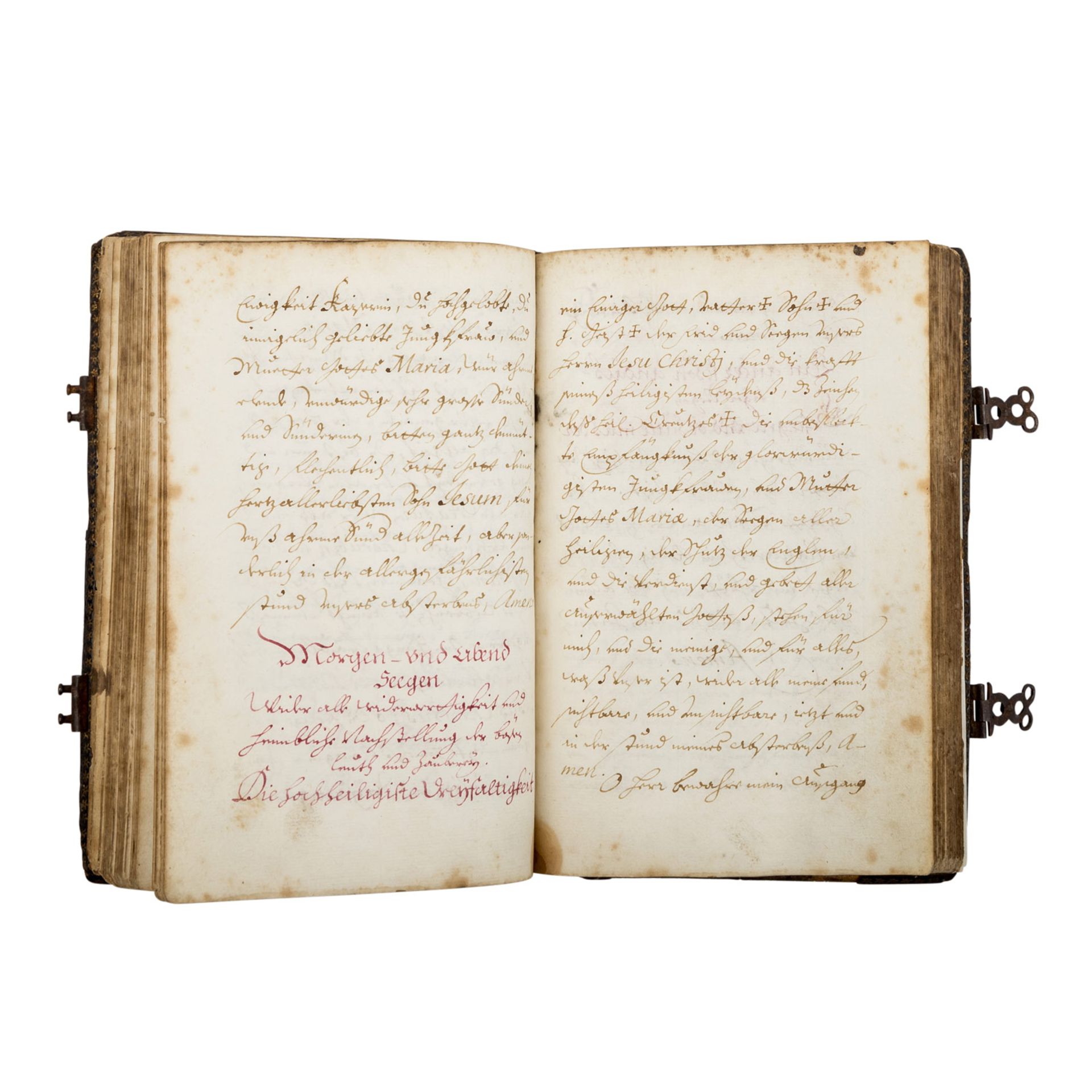 Handgeschriebenes Gebetbuch des 18. Jahrhundertswohl aus einem Franziskanerkloster. Schließen - Bild 2 aus 3