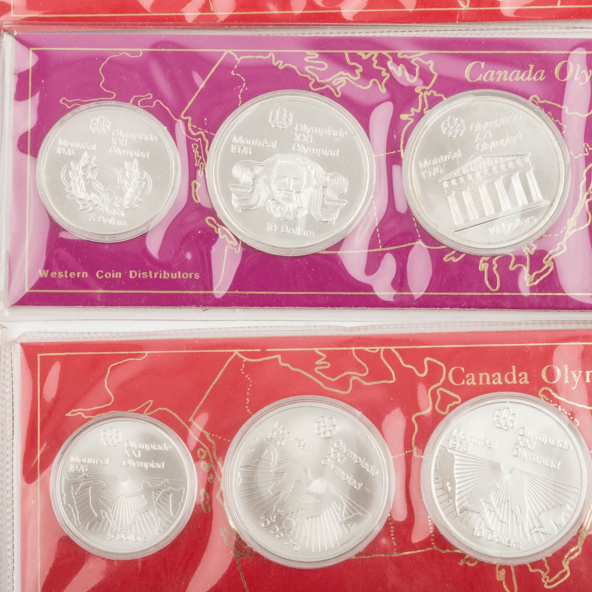 Kanada - Olympiade Montreal 1976 in st,10 x Olympic Coin Set á 2 x 10 Dollars und 2 x 5 Dollars, - Bild 2 aus 3