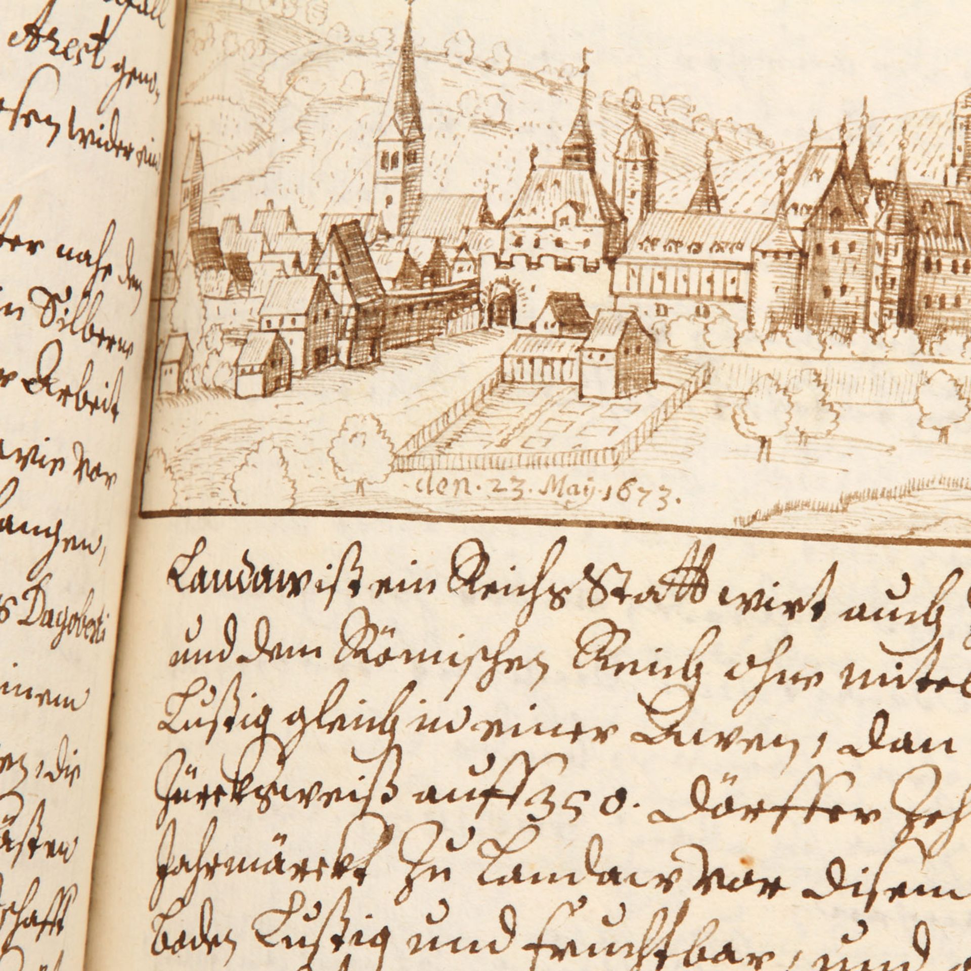 EINZELSTÜCK Handgeschriebenes Reisetagebuch mit Federzeichnungen, 1675 -Jacob Geiger, "Kurze - Bild 8 aus 19