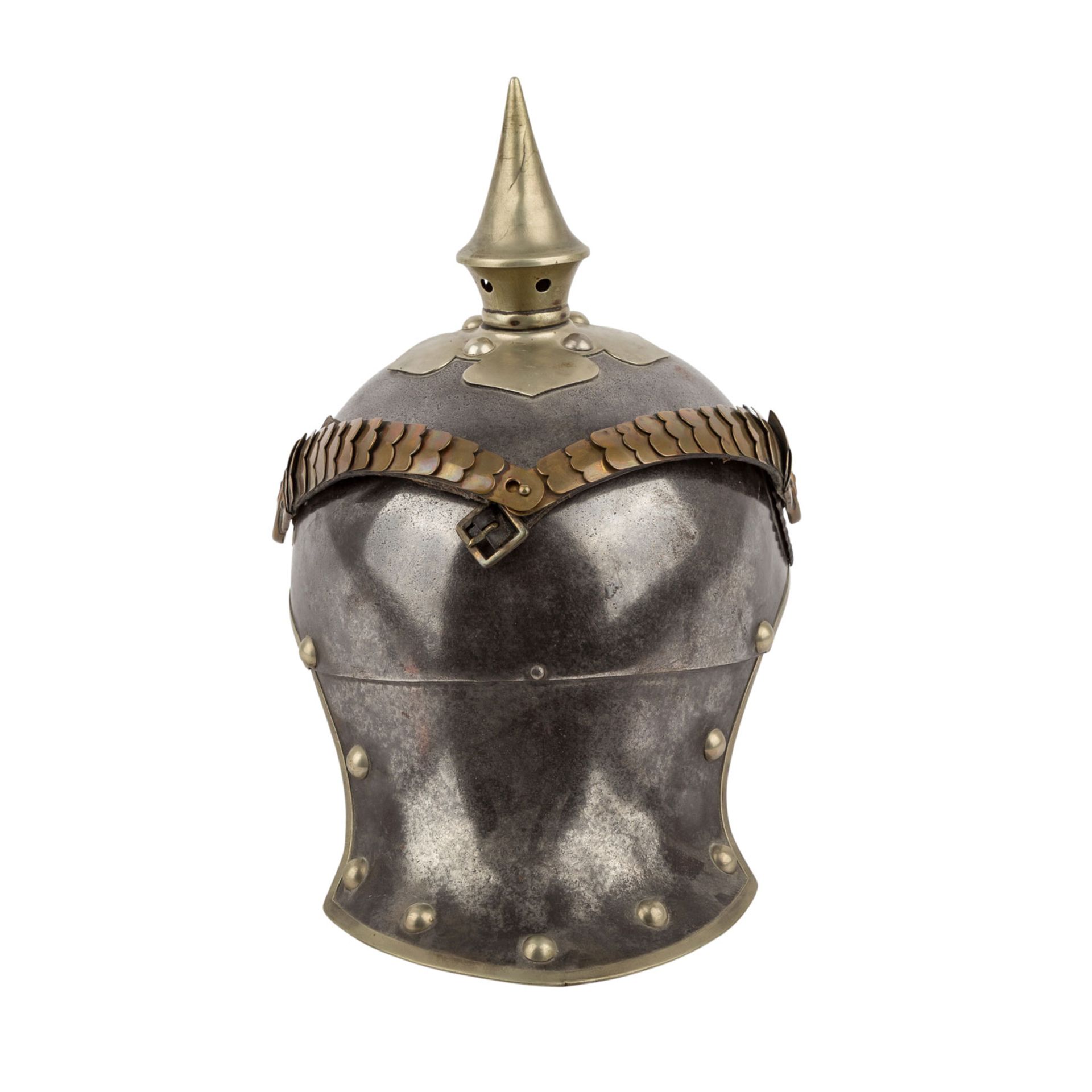 Preussen - Pickelhaube Dragoner,"Jamaschke 1913", Innenetikett "Unteroffizier Schulze - Ers. Bat. - Bild 3 aus 7