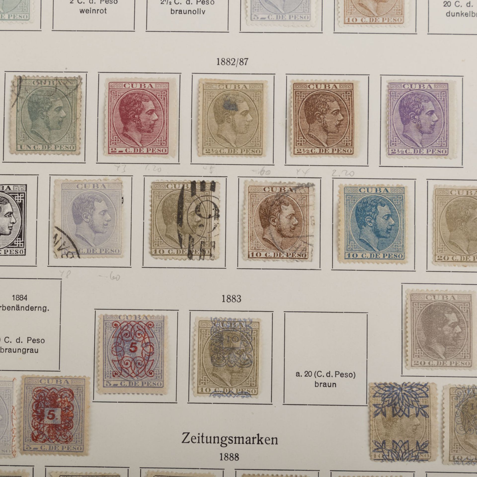 Übersee - Sammlung im uralten Schwaneberger Albumund einigen Blättern mit meist gestempelten Marken. - Bild 4 aus 6