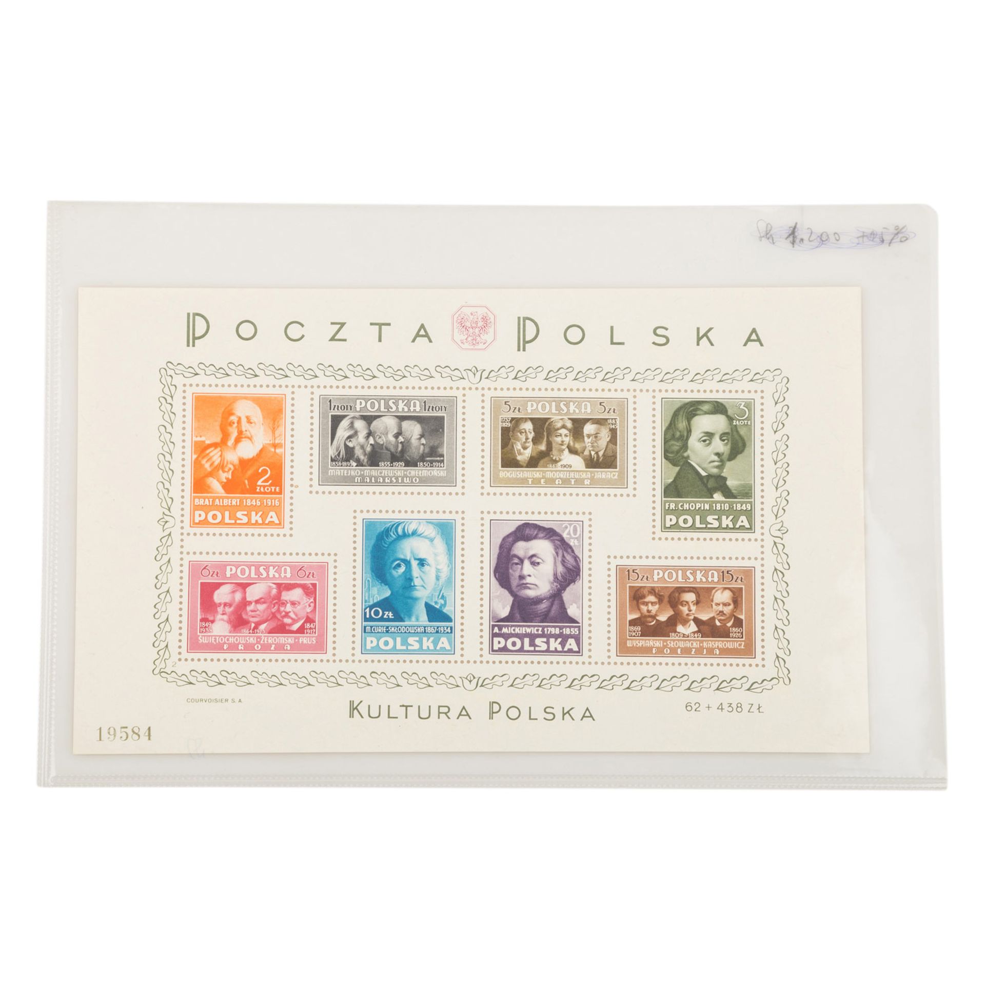 Polen 1948 - Block 10,Polnische Kultur postfrisch.