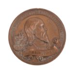 Württemberg - Bronzemedaille o.J. (1891), Auf König Karl und Graf Eberhard im Bart,Av: König Karl