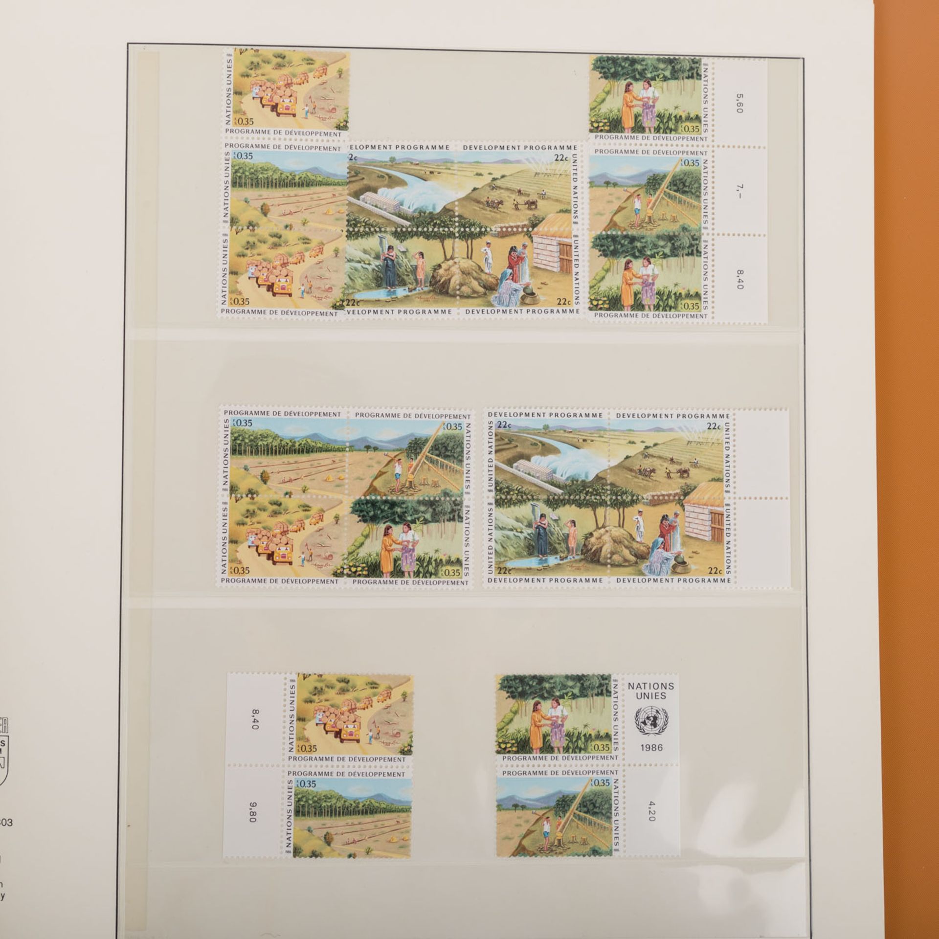 UNO - aus 1979/88 Sammlung mit postfrischen undgestempelten Marken, Blockausgaben, Kleinbögen, etc., - Bild 2 aus 4