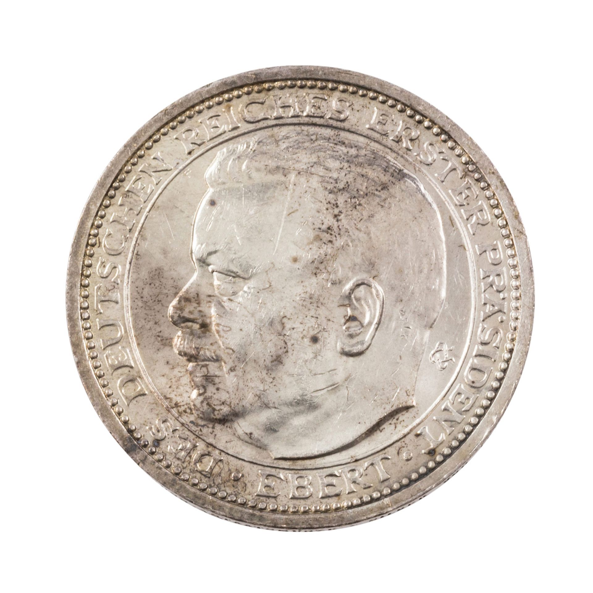 Weimarer Republik - Friedrich Ebert Medaille nach O. Glöckler/Berlin,vz., Kratzer, Silber/.900, - Bild 2 aus 2