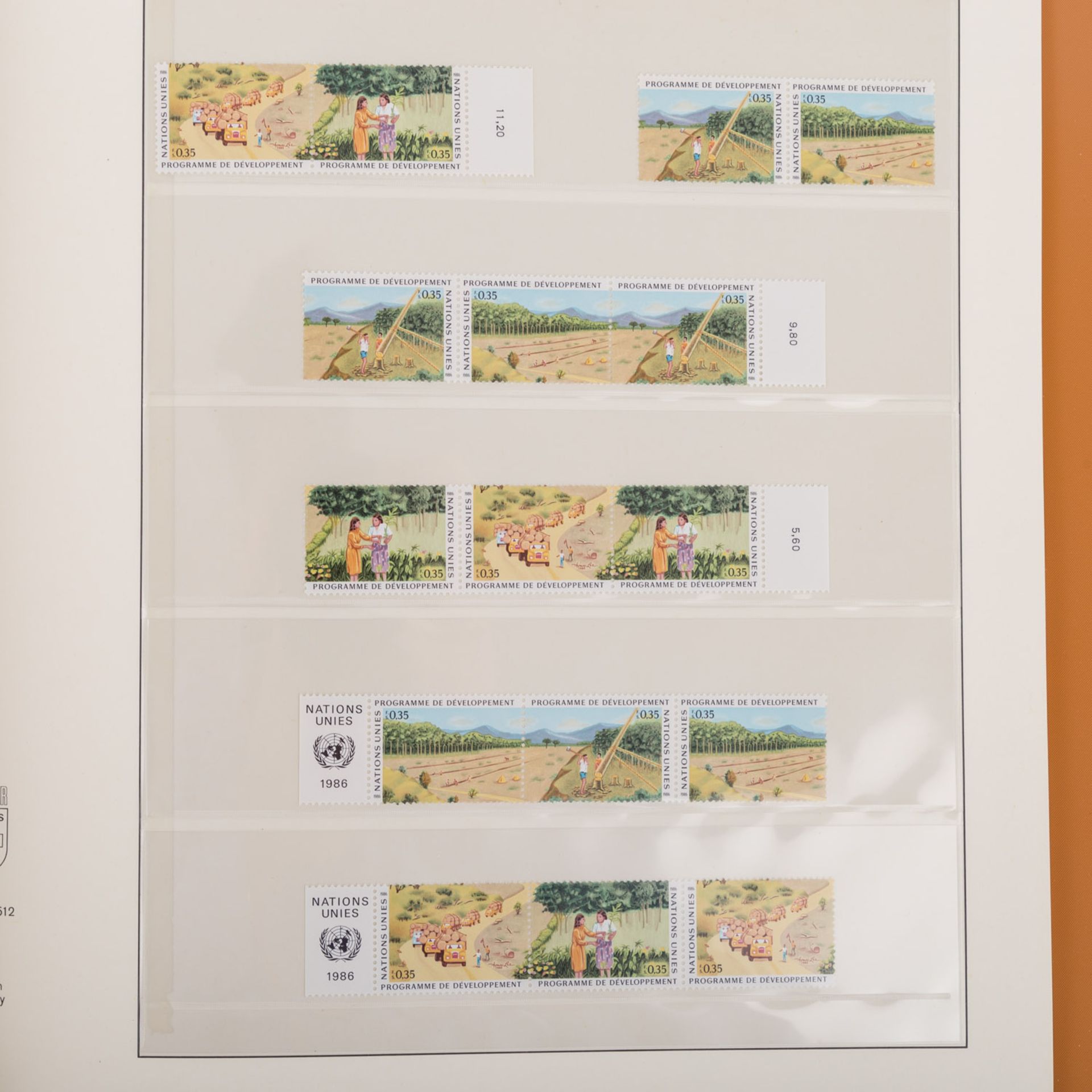 UNO - aus 1979/88 Sammlung mit postfrischen undgestempelten Marken, Blockausgaben, Kleinbögen, etc., - Bild 3 aus 4