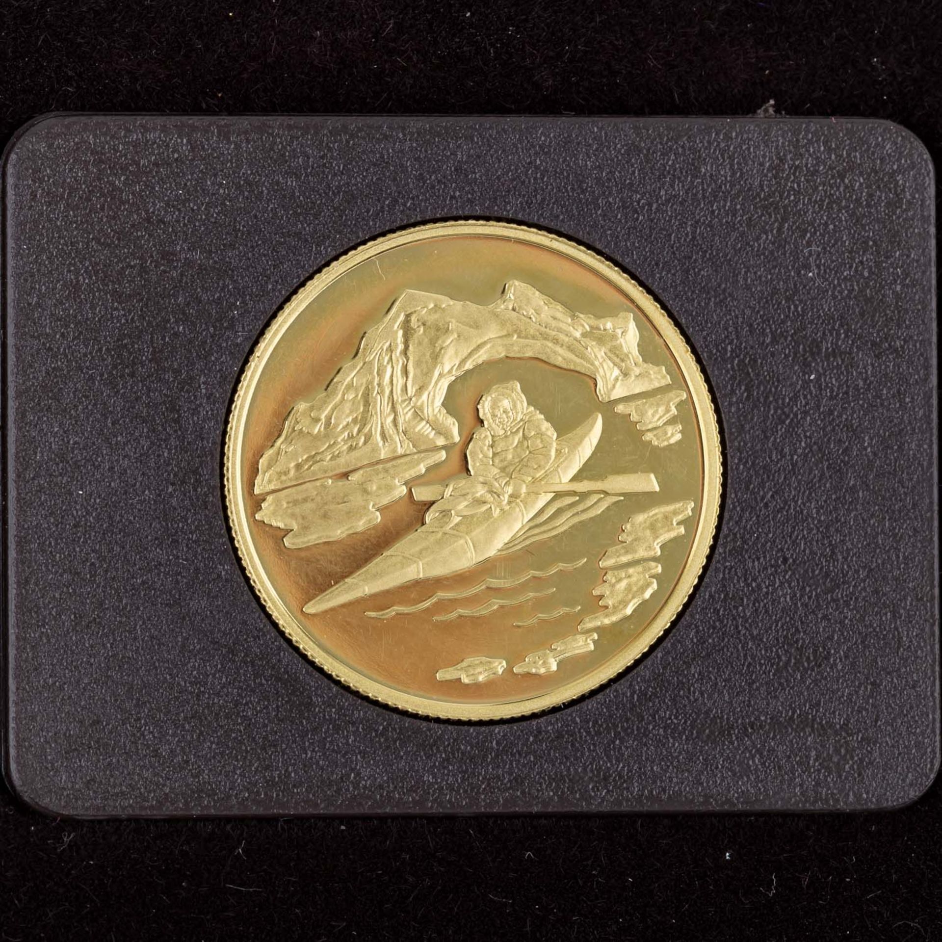 Kanada/GOLD - 100 Dollars 1980, Inuk und Kajak,1/2 Unze fein, vzCanada/GOLD - 100 Dollars 1980, Inuk - Bild 3 aus 3
