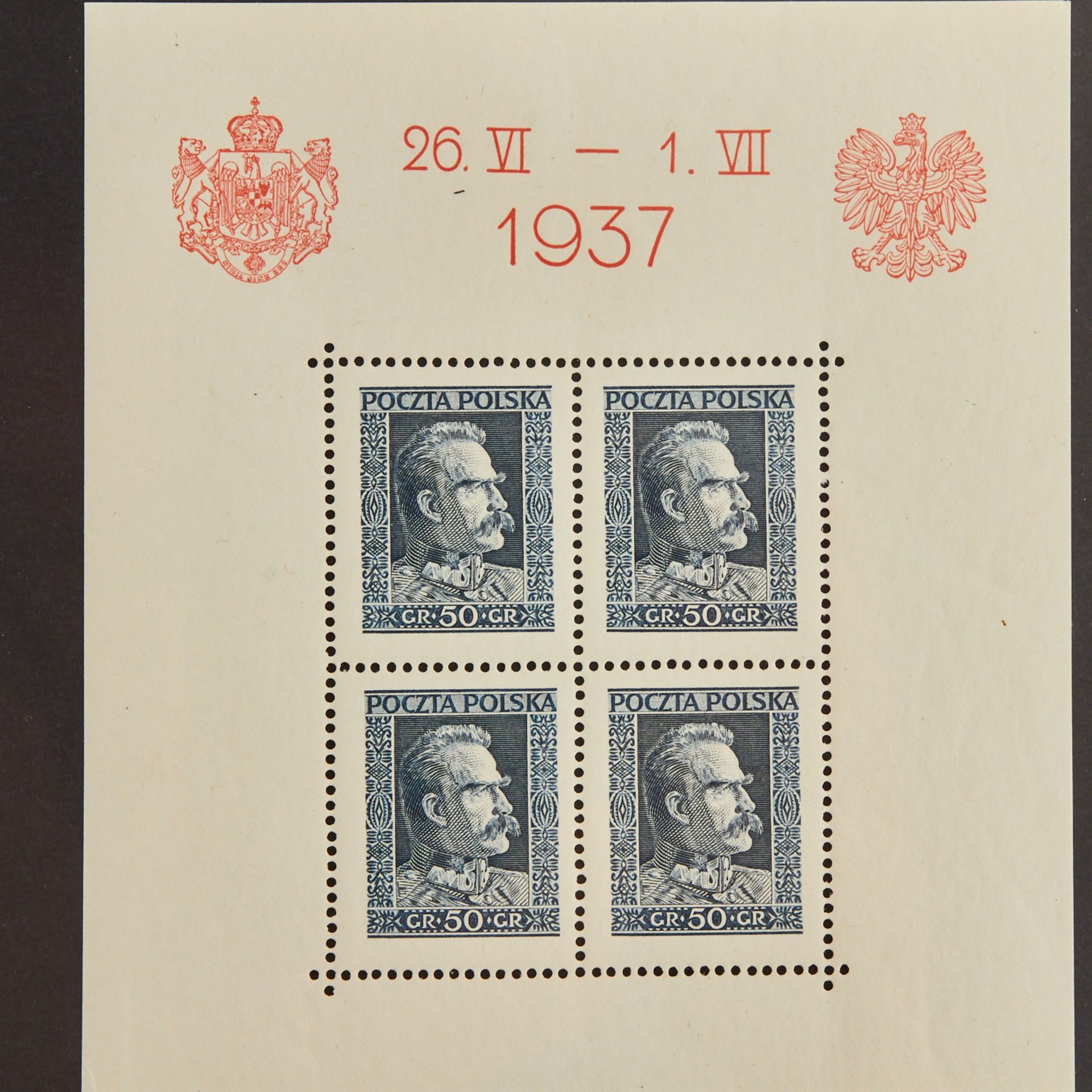 Polen - 1937, Block 2, 3 x postfrisch;Block 3, 2 x postfrisch ( 1 x min. Einschränkung); Block 4, - Bild 4 aus 4