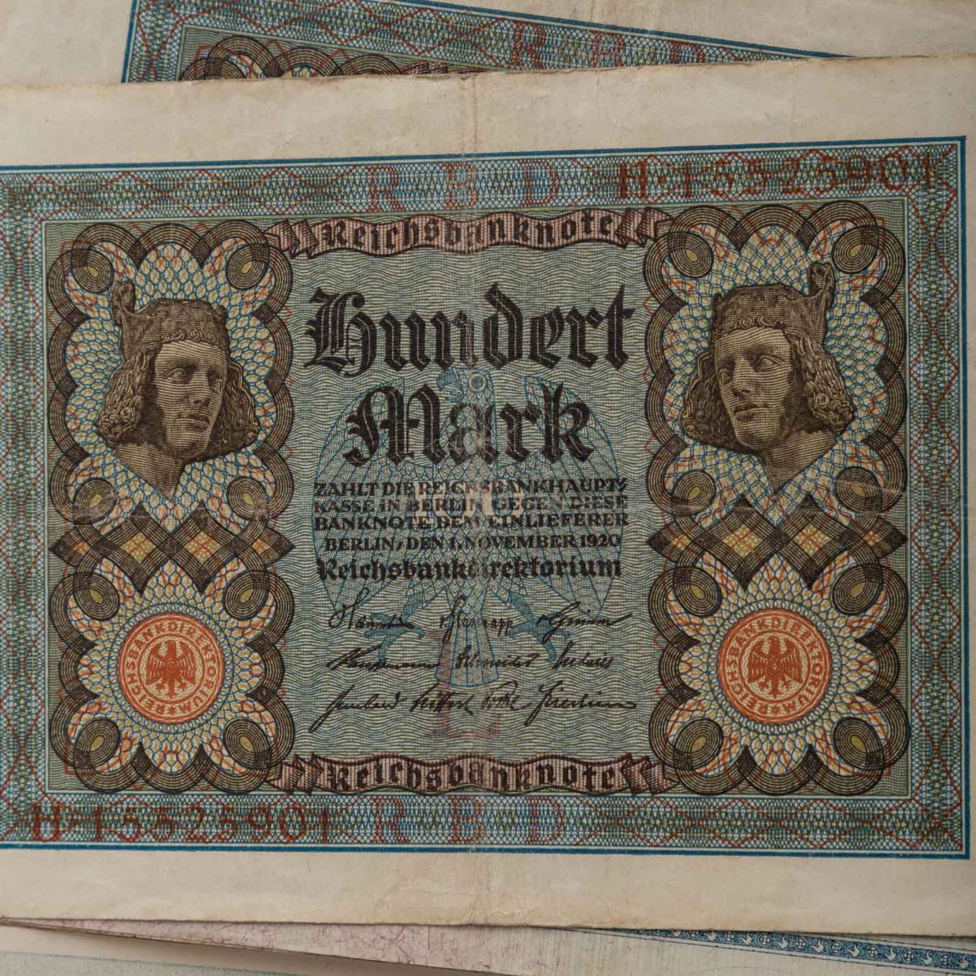 Banknoten, vorwiegend Deutschland , 19.Jh/1.H. 20.Jh. -dabei Dt. Kaiserreich, III. Reich, DDR, - Bild 4 aus 5