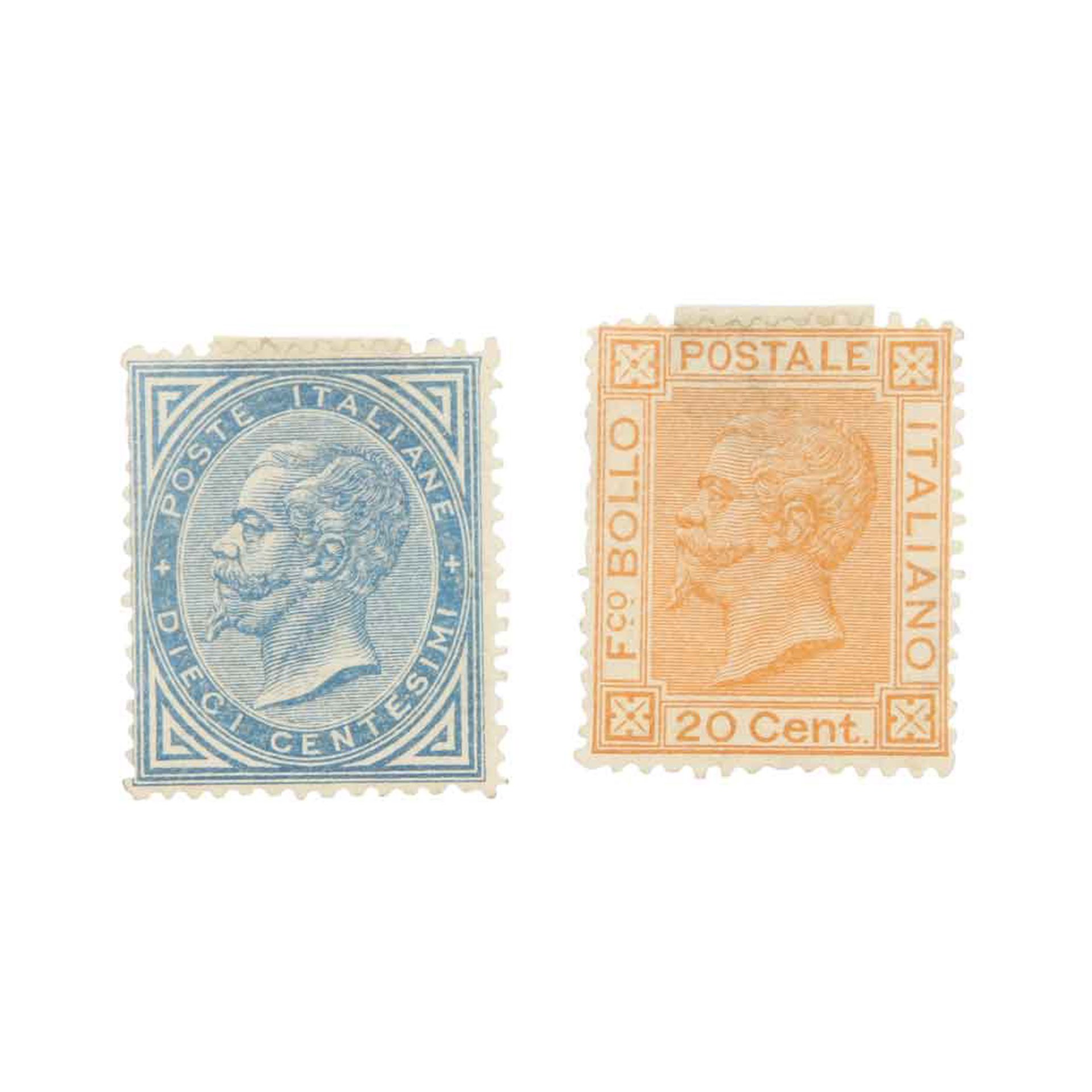 Italien - 1877, 2 Seltenheiten Mi.Nr. 27+28,Mi.Nr. 27 ungebraucht mit Restgummi, Nr. 28