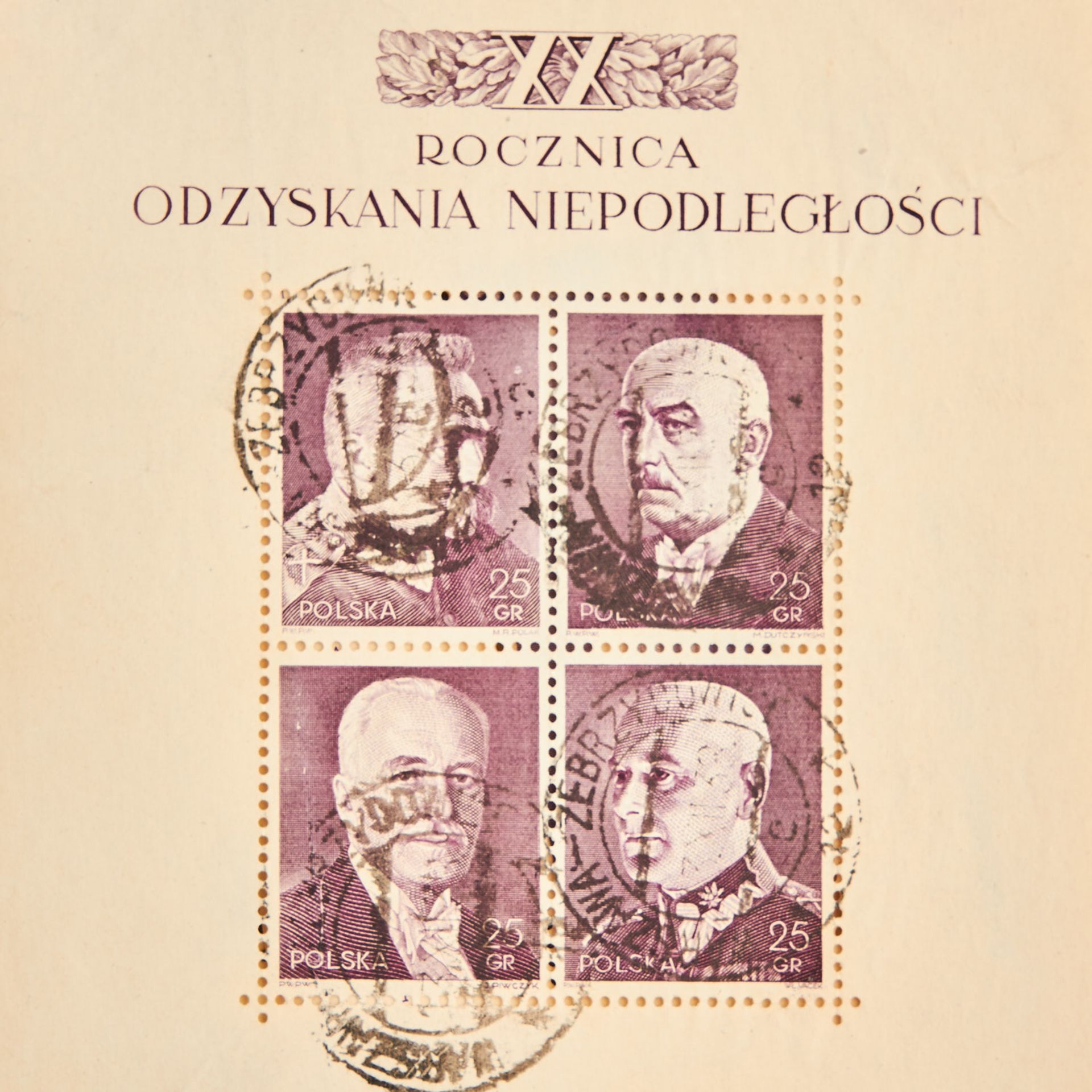 Polen - ca. 1937/38,Reste einer großen Einlieferung, meist Blocks mit Gummifehlern oder anderen - Bild 6 aus 7