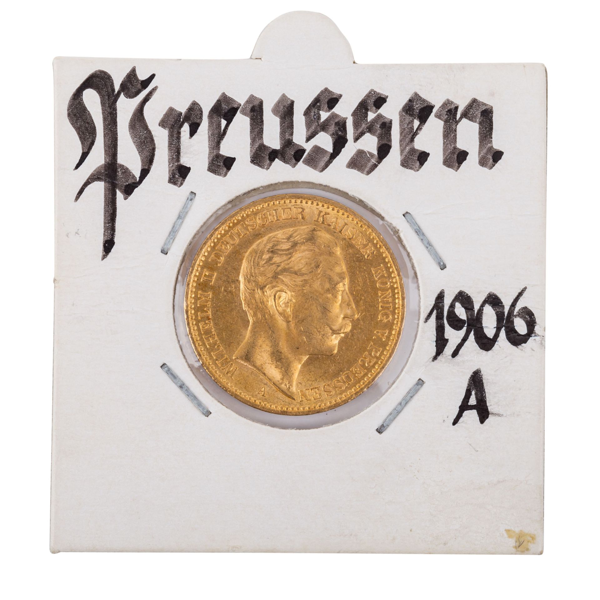 Preussen - 20 Mark 1906 AWilhelm II., ca. 7,16 g fein, ssPrussia - 20 Goldmarks 1906 A William - Bild 2 aus 2